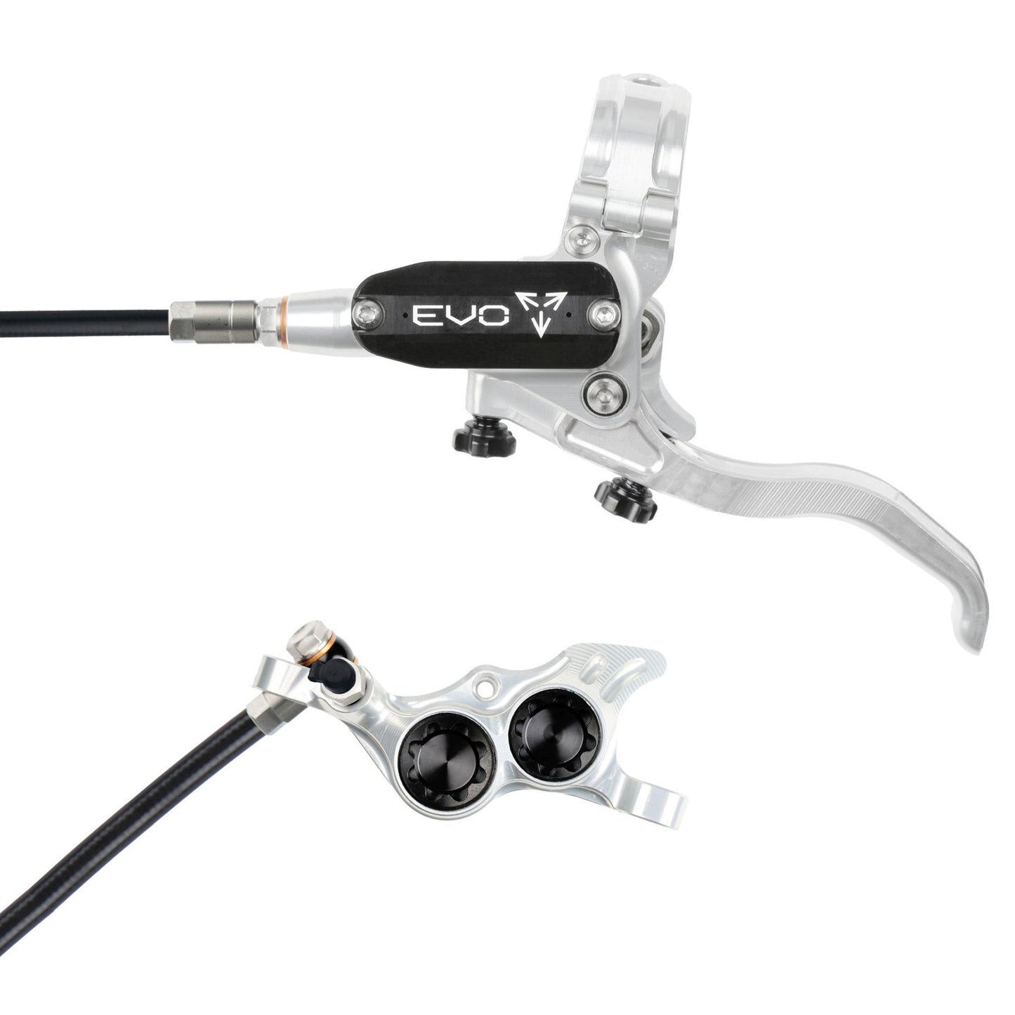 Hope Tech EVO TR4 Disc Brake - Front - Right Lever - 2000mm - Silver - Black - Image 1