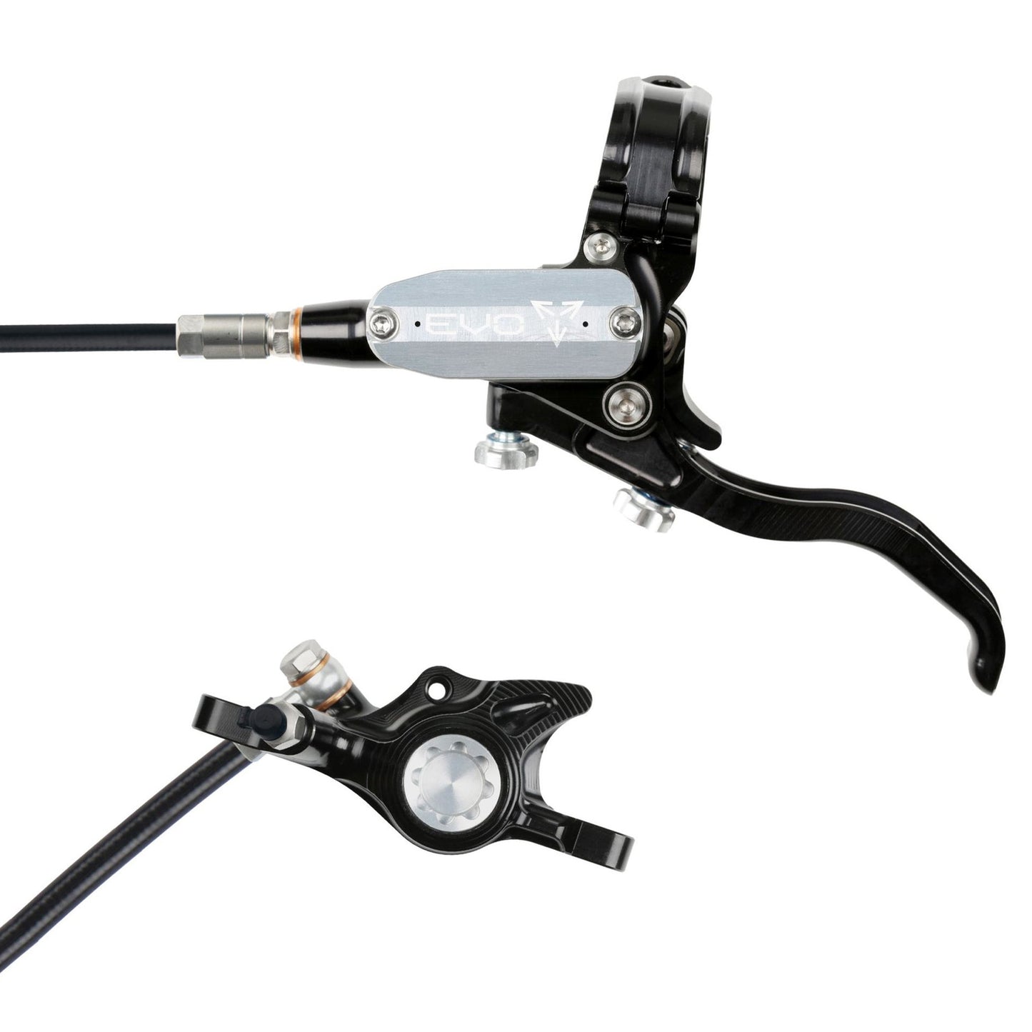 Hope Tech EVO X2 Disc Brake - Front - Right Lever - 2000mm - Black - Silver - Image 1