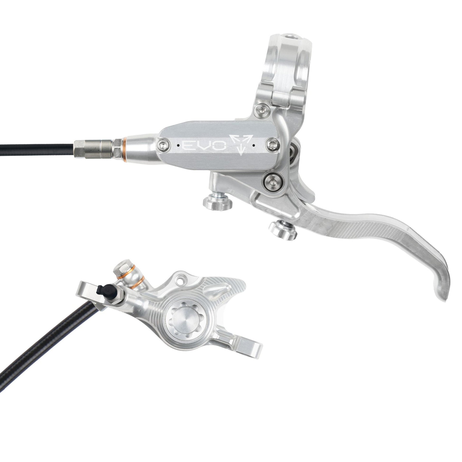 Hope Tech EVO X2 Disc Brake - Front - Right Lever - 2000mm - Silver - SIlver - Image 1
