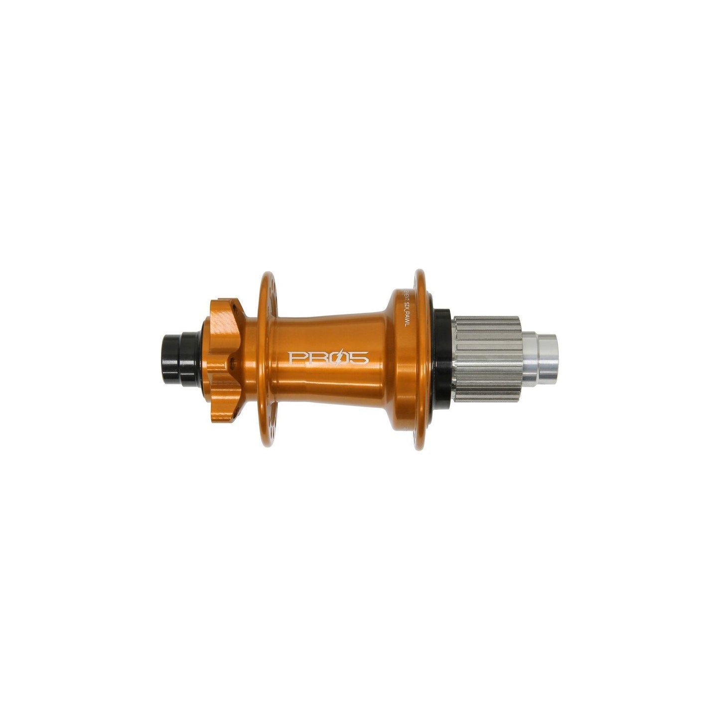 Hope Pro 5 eBike Rear 6 Bolt 12x148mm Disc Hub - Rear - 12x148mm Boost - Shimano Microspline - 6 Bolt - 32 Hole - J-Bend - Orange