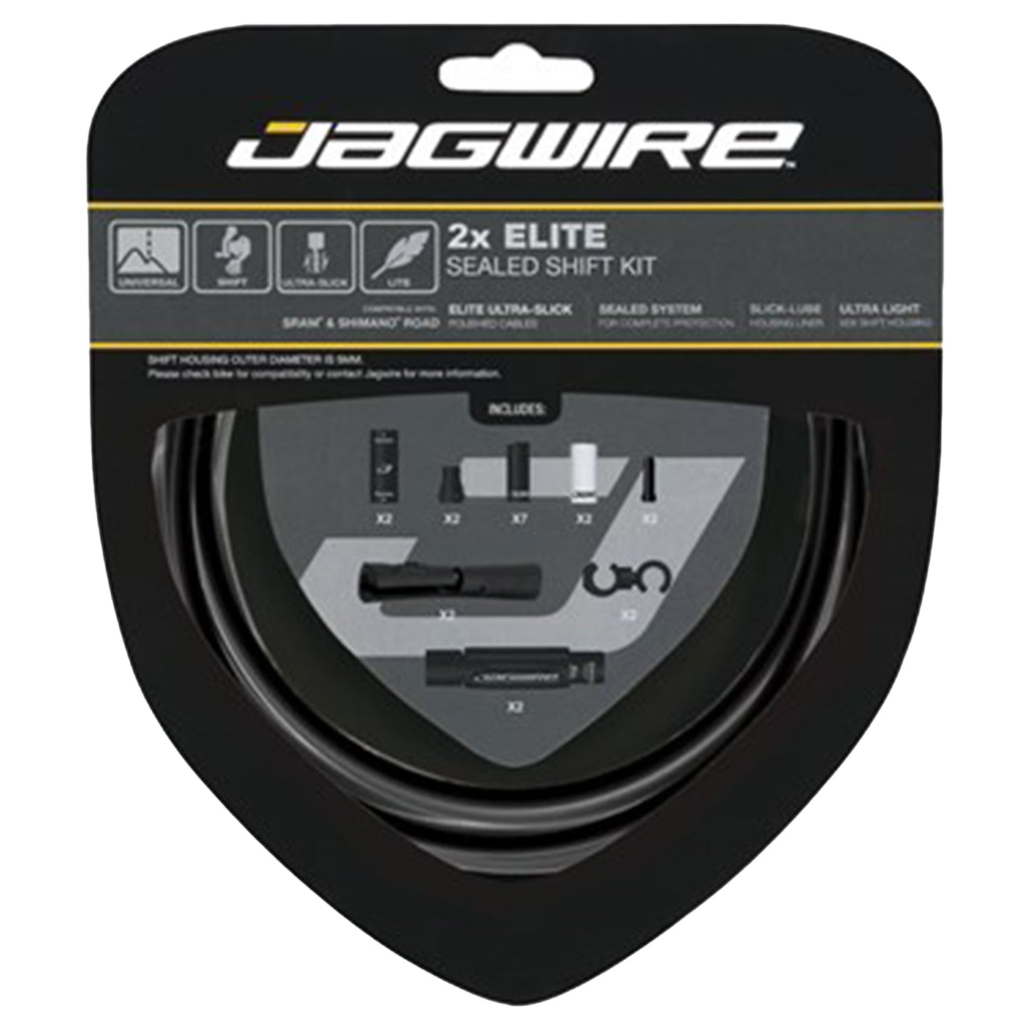 Jagwire Elite Sealed Shift Kit - Black - 2X Sram / Shimano Mtb And Road Black - Image 1