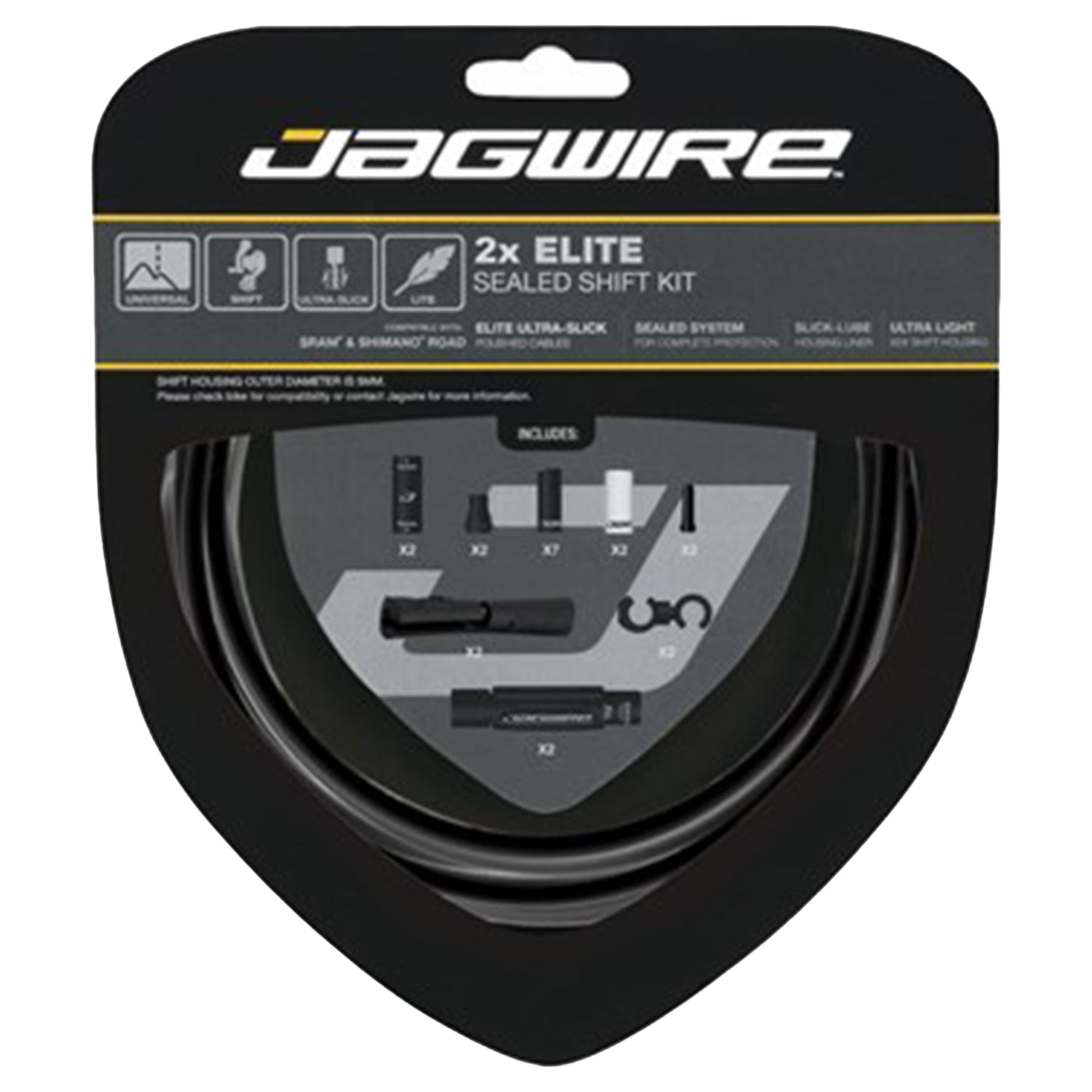 Jagwire Elite Sealed Shift Kit - Black - 2X Sram / Shimano Mtb And Road Black - Image 1