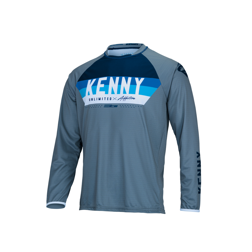 Kenny Racing Elite Long Sleeve Jersey - L - Grey - Blue - 2023 - Image 2