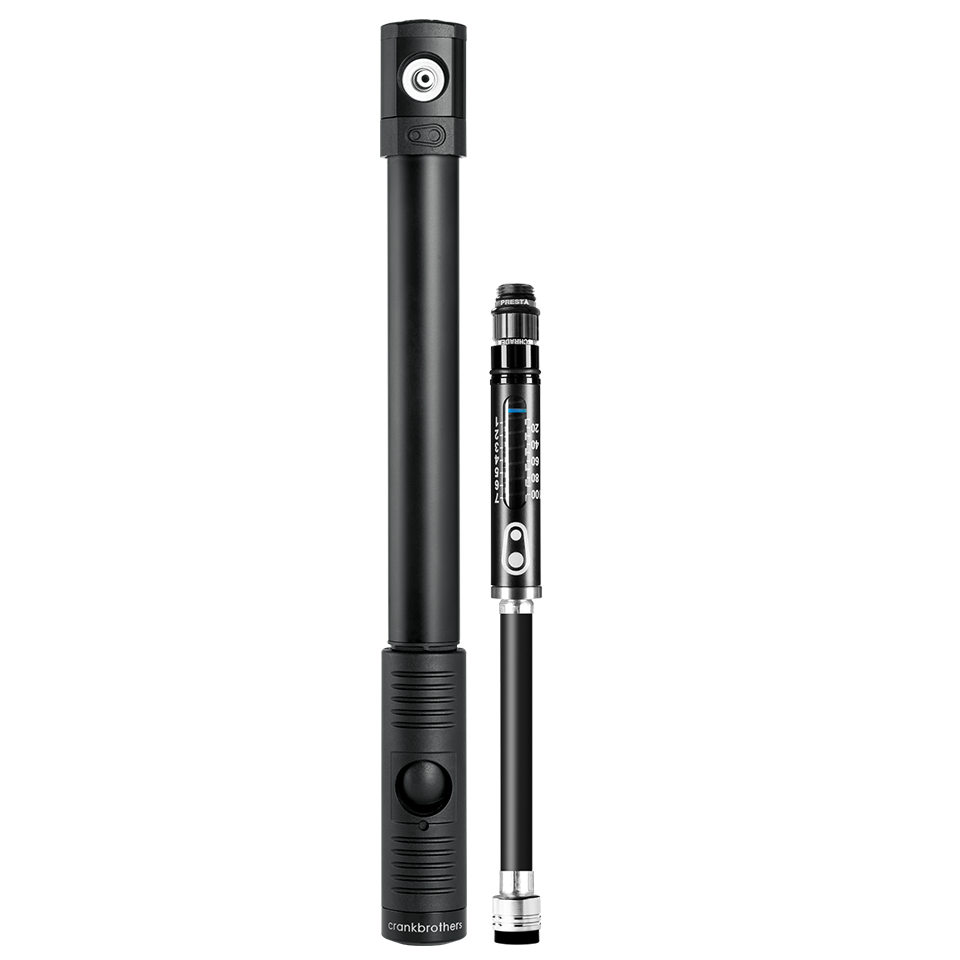 Crank Brothers Klic HP Mini Pump With Gauge - Midnight Edition