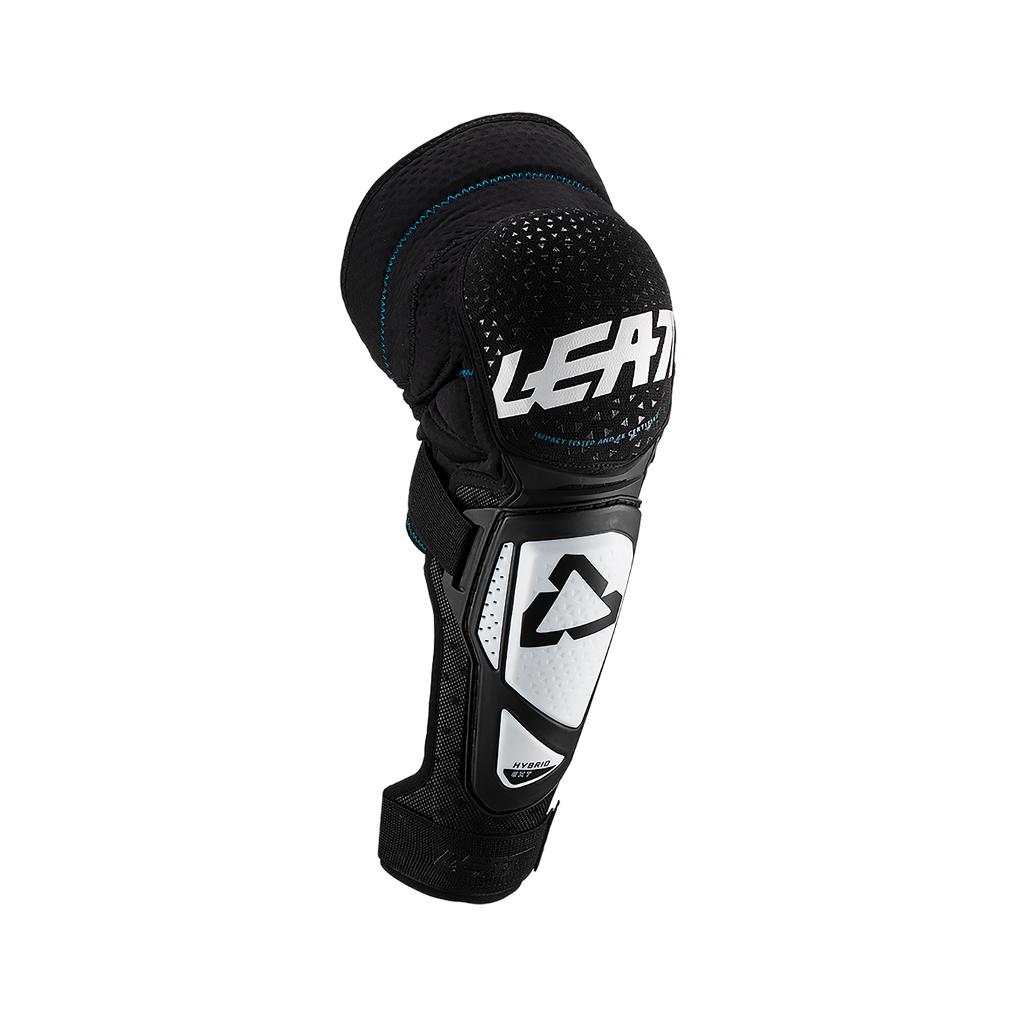 Leatt 3DF Hybrid Ext Knee-Shin Guard - One Size Fits Most - White - Black - Image 1