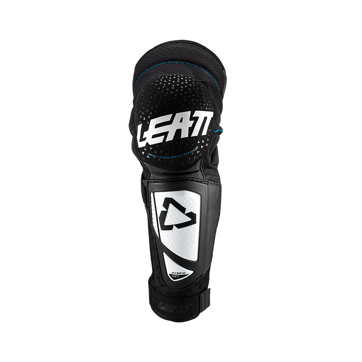 Leatt 3DF Hybrid Ext Knee-Shin Guard - One Size Fits Most - White - Black - Image 2