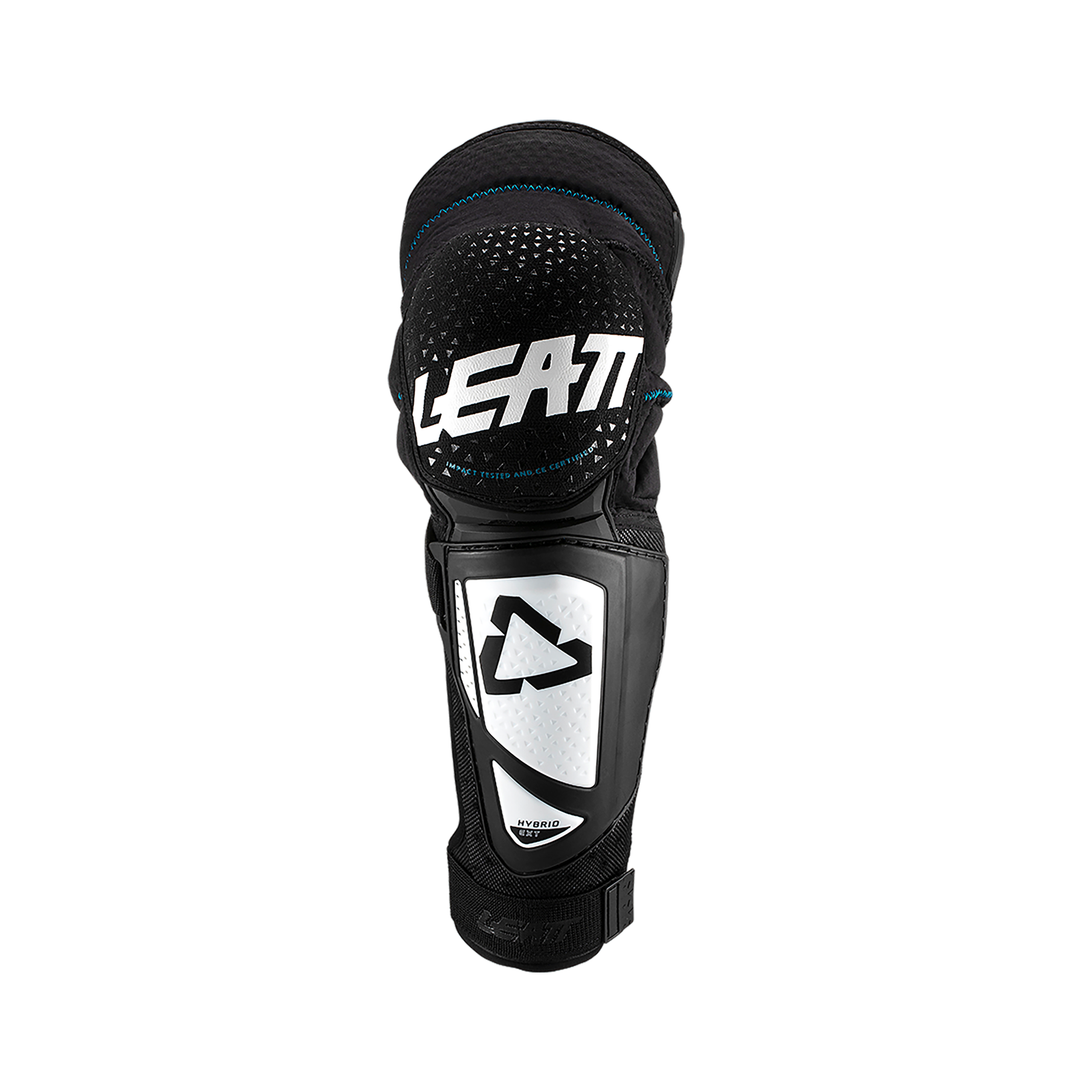 Leatt 3DF Hybrid Ext Knee-Shin Guard - One Size Fits Most - White - Black - Image 2