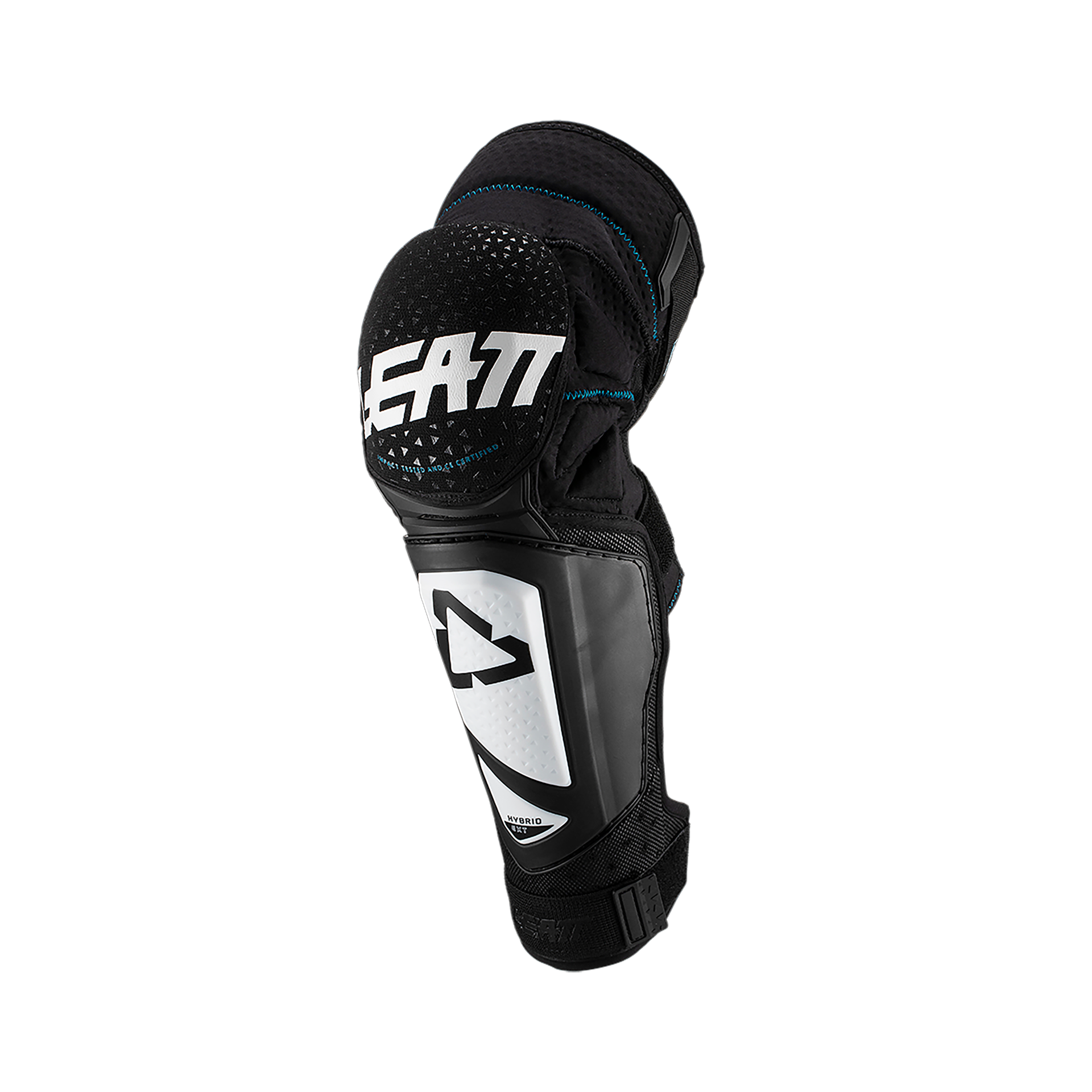 Leatt 3DF Hybrid Ext Knee-Shin Guard - One Size Fits Most - White - Black - Image 3