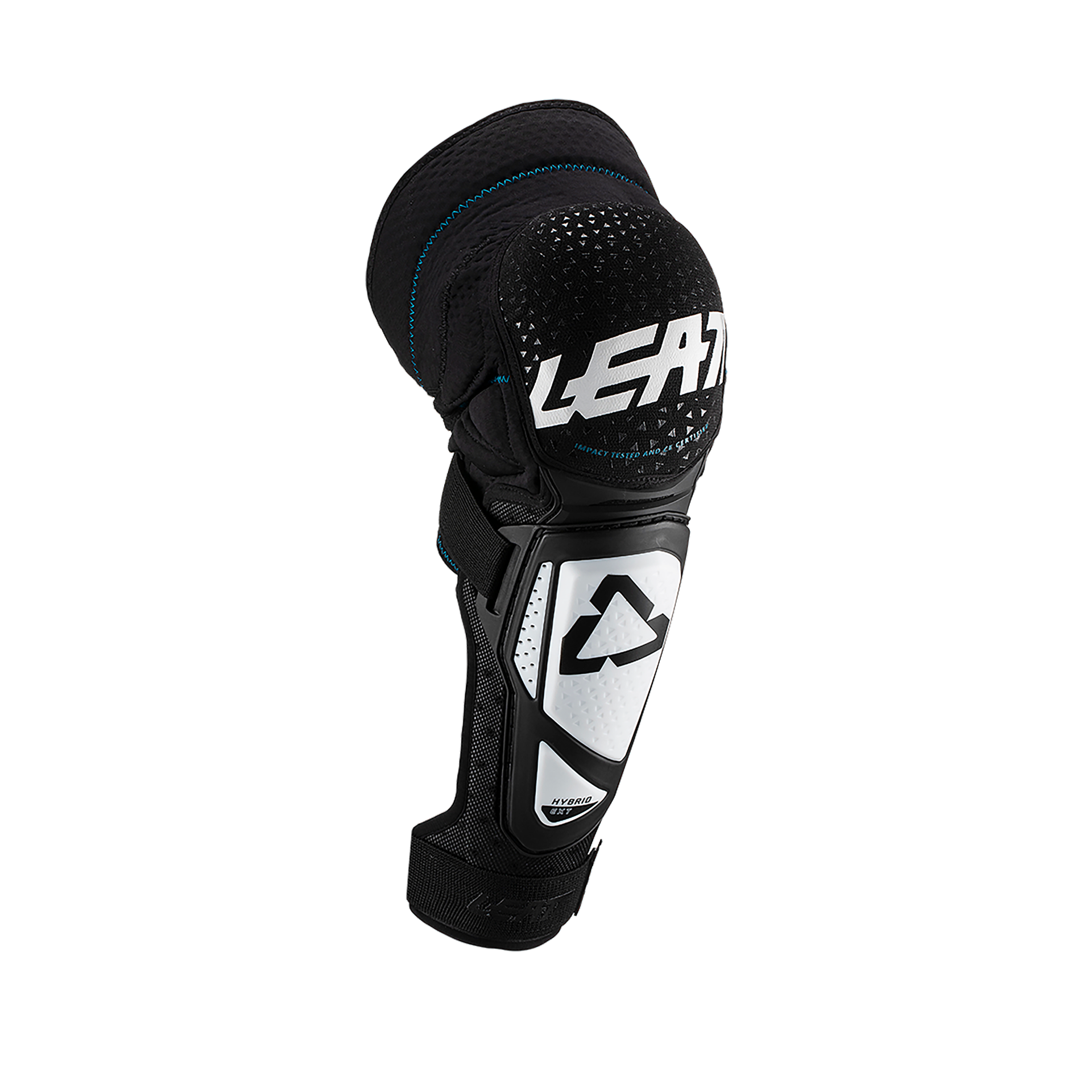 Leatt 3DF Hybrid Ext Knee-Shin Guard - S-M - White - Black - Image 1