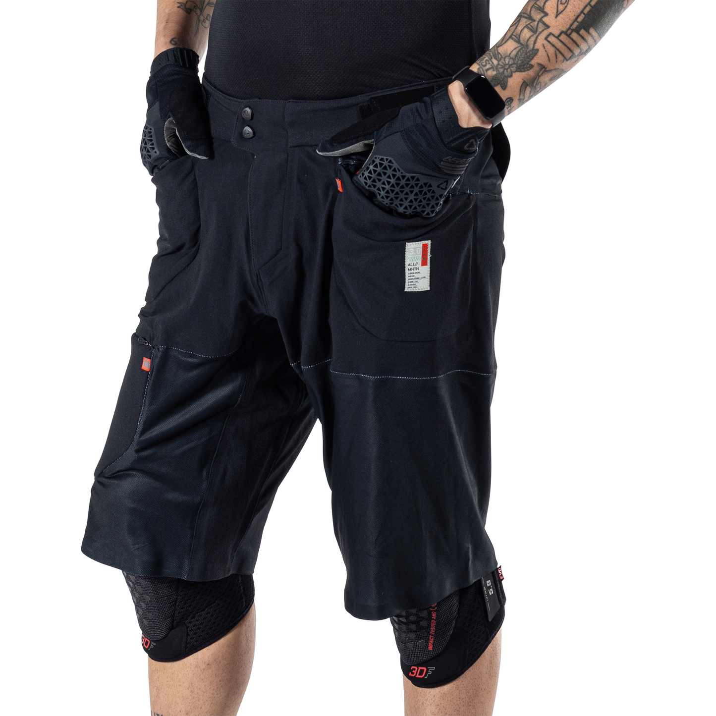 Leatt MTB All Mountain 3.0 Shorts - 2XL-38 - Black - Image 8