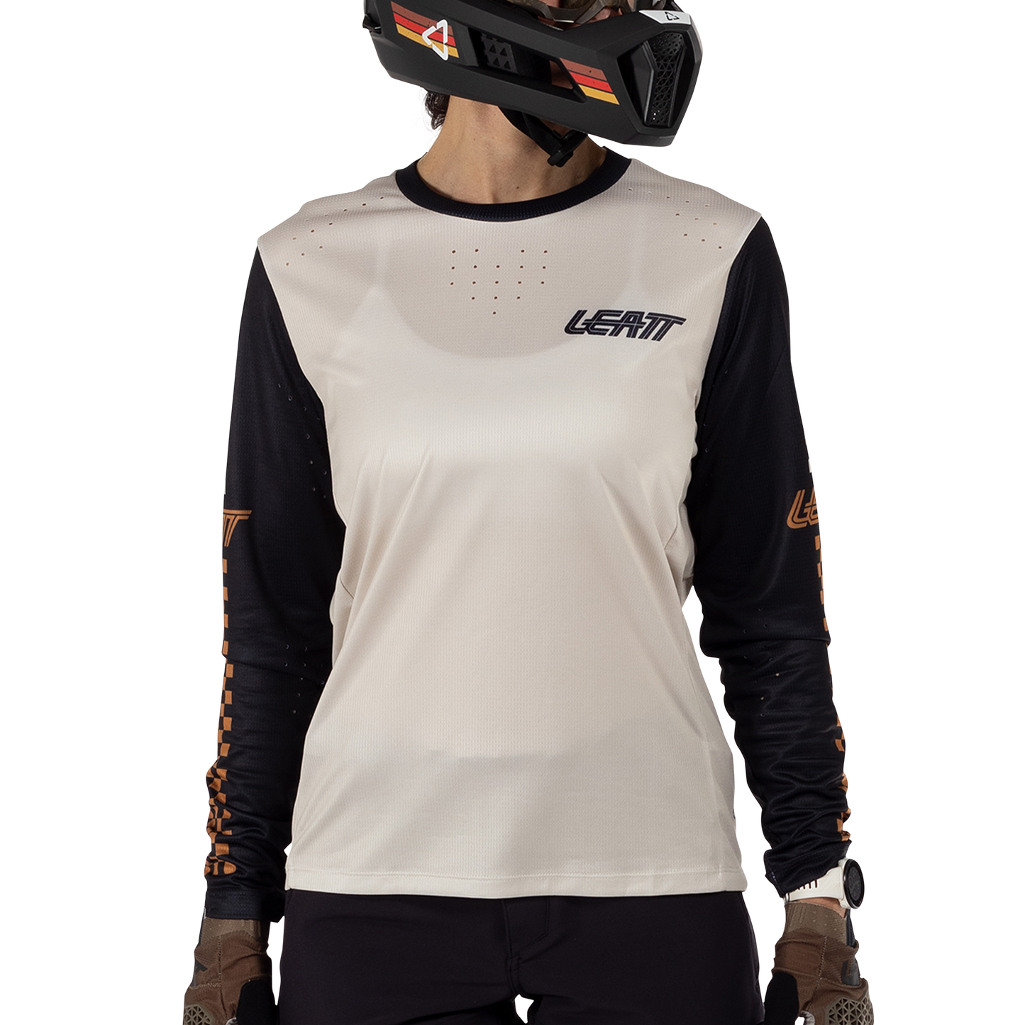 Leatt MTB Enduro 4.0 Women's Long Sleeve Jersey - Women's L - Cream - Image 3