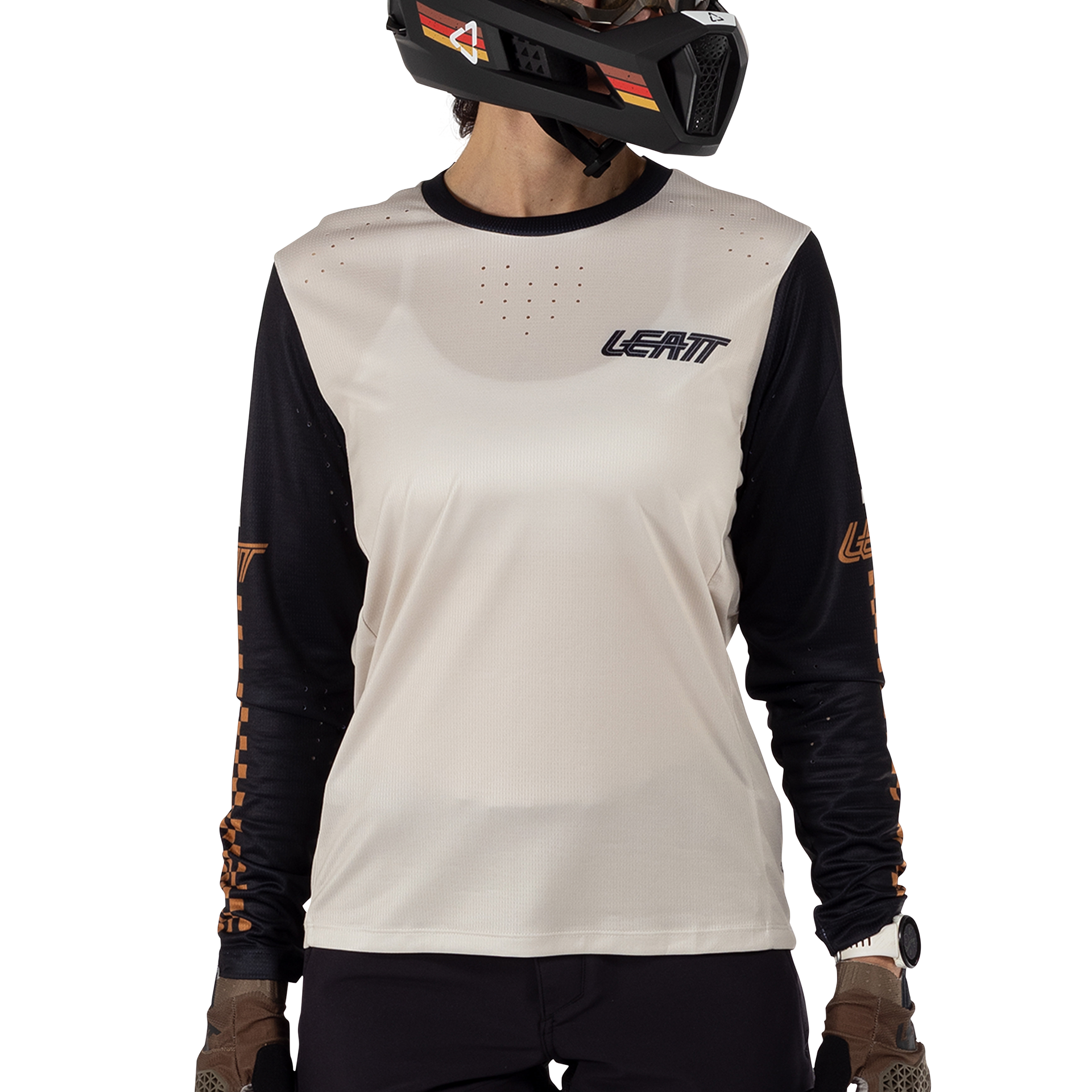 Leatt MTB Enduro 4.0 Women's Long Sleeve Jersey - Women's M - Cream - Image 3