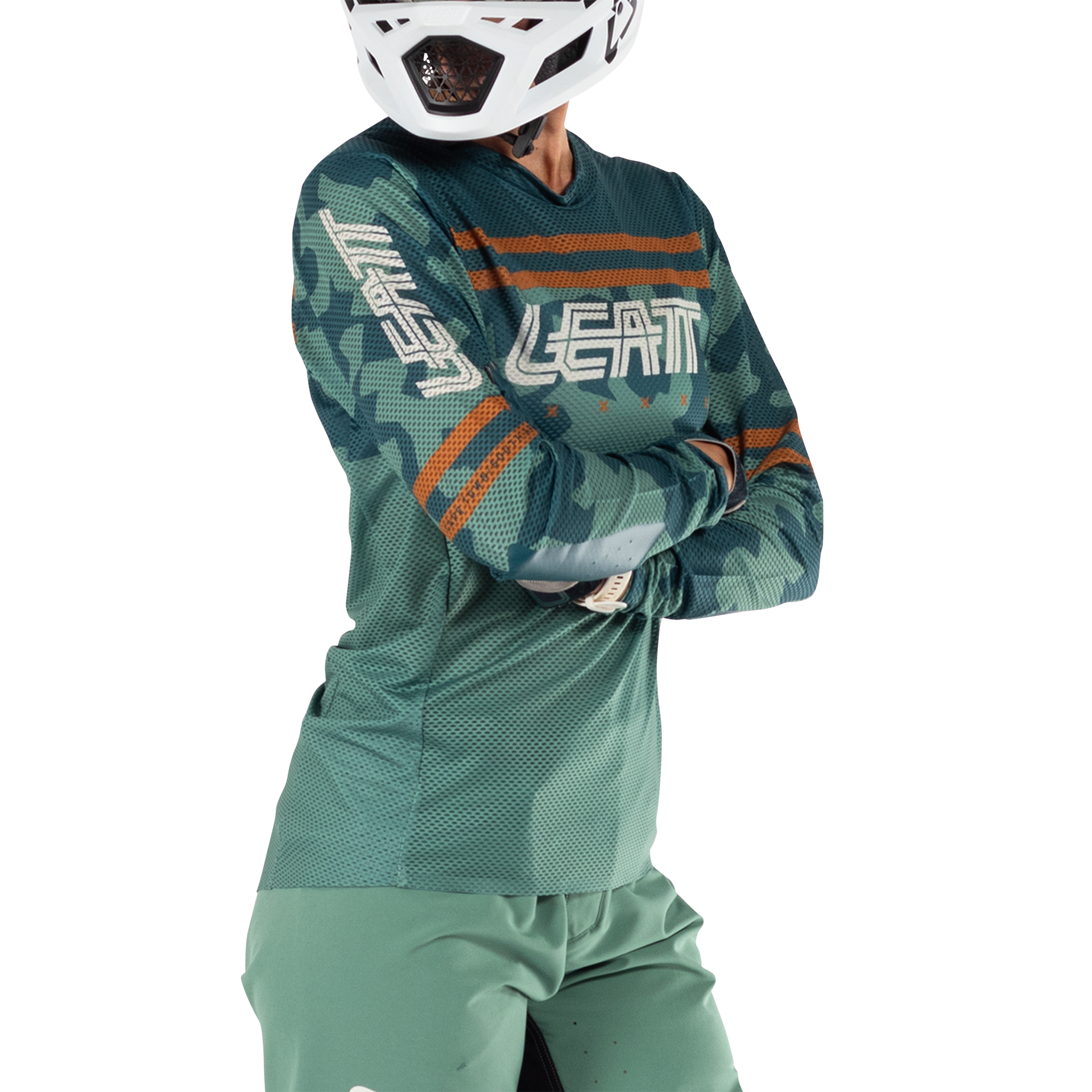 Leatt MTB Gravity 4.0 Women's Long Sleeve Jersey - Women's L - Lagoon - Image 5