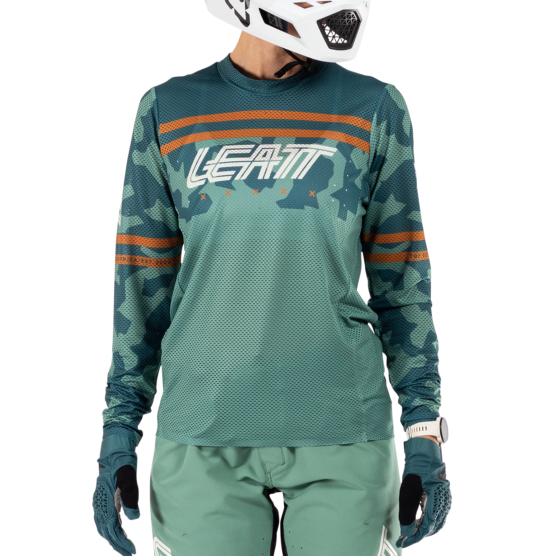 Leatt MTB Gravity 4.0 Women's Long Sleeve Jersey - Women's S - Lagoon - Image 3