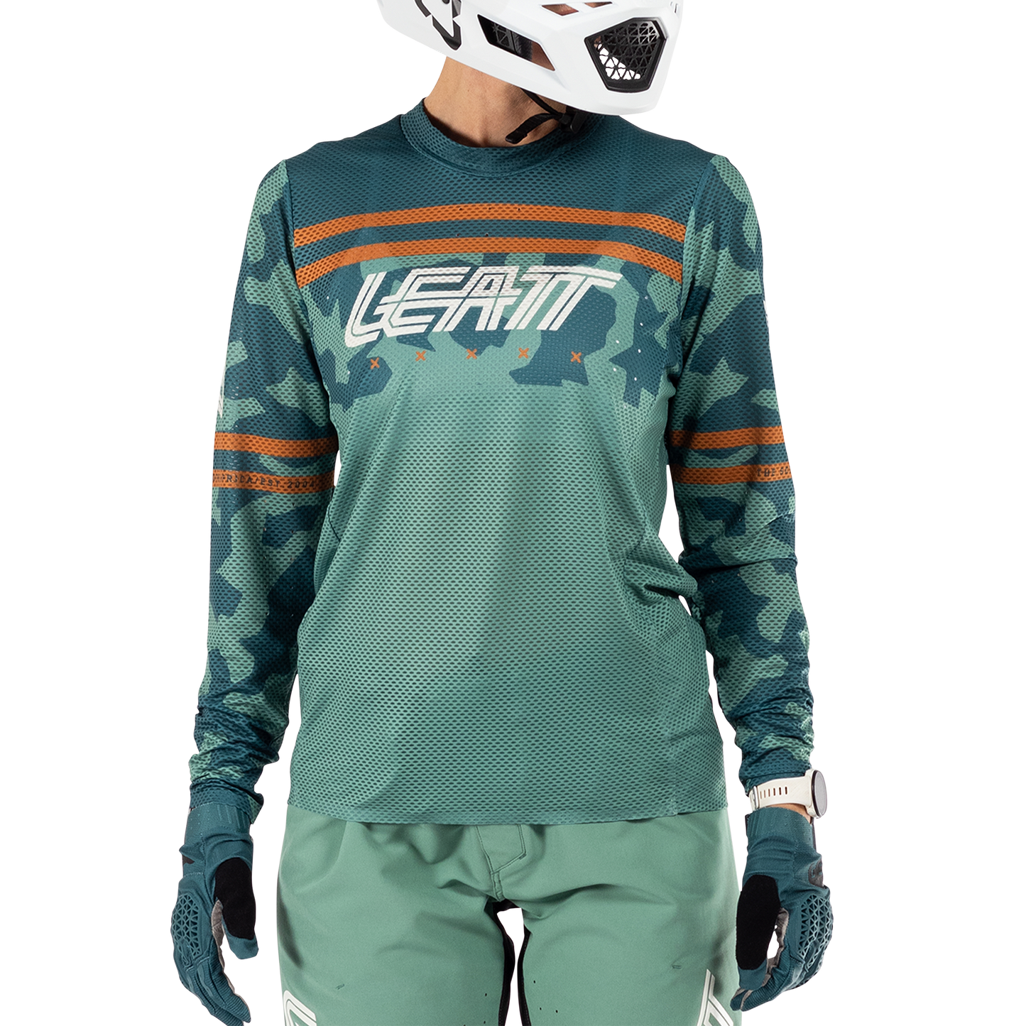 Leatt MTB Gravity 4.0 Women's Long Sleeve Jersey - Women's S - Lagoon - Image 3