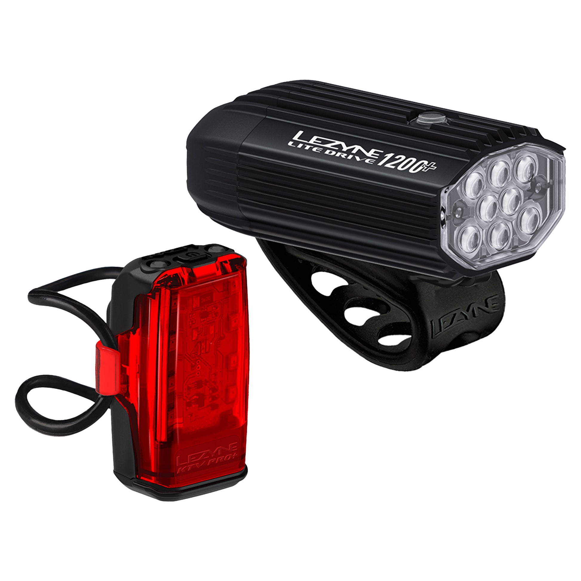 Leyne Lite Drive 1200+ / KTV Drive Pro+ Light Set - Front & Rear - 1200 - Black - Image 1