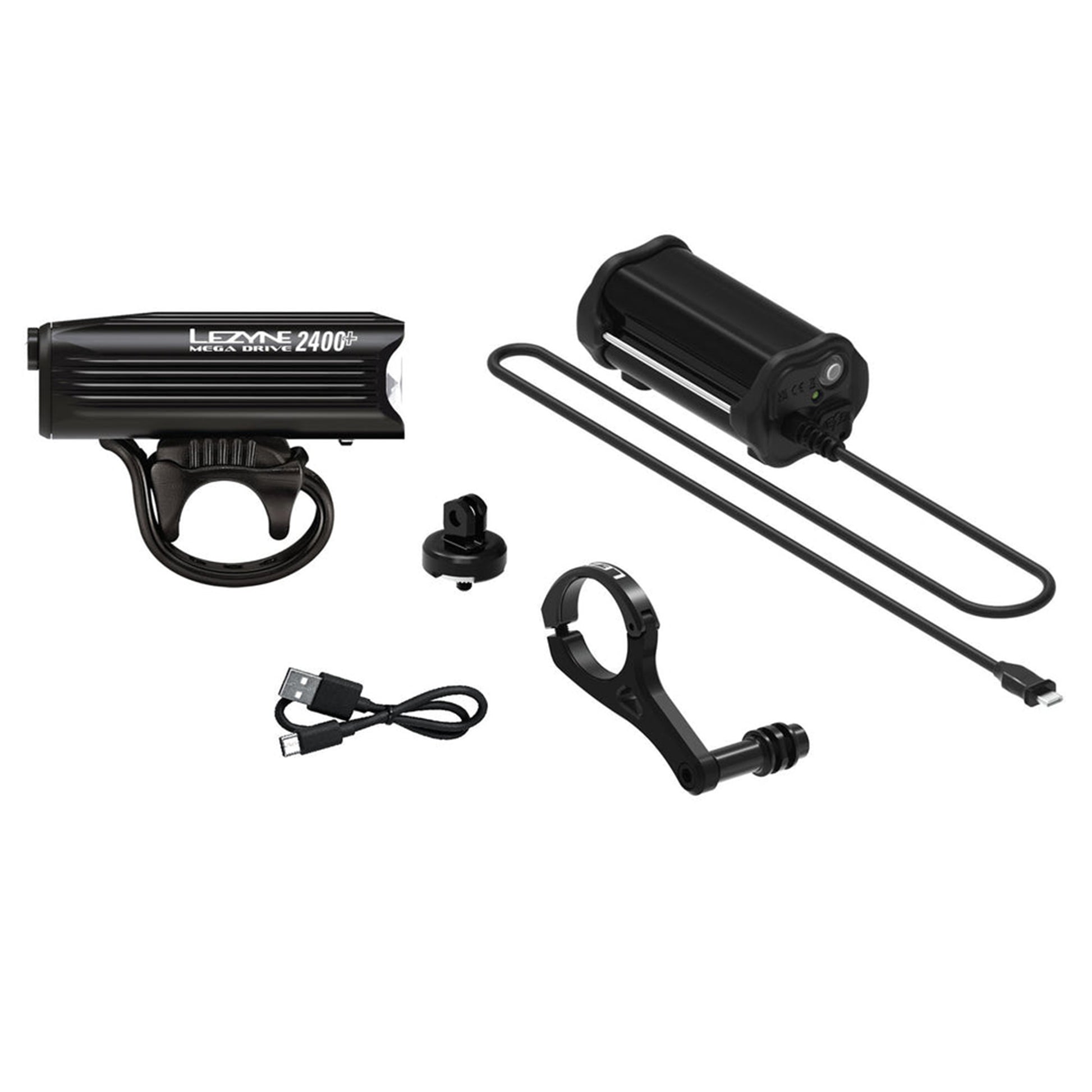 Lezyne Mega Drive Light 2400+ - Front - 2400 - Black - Image 4