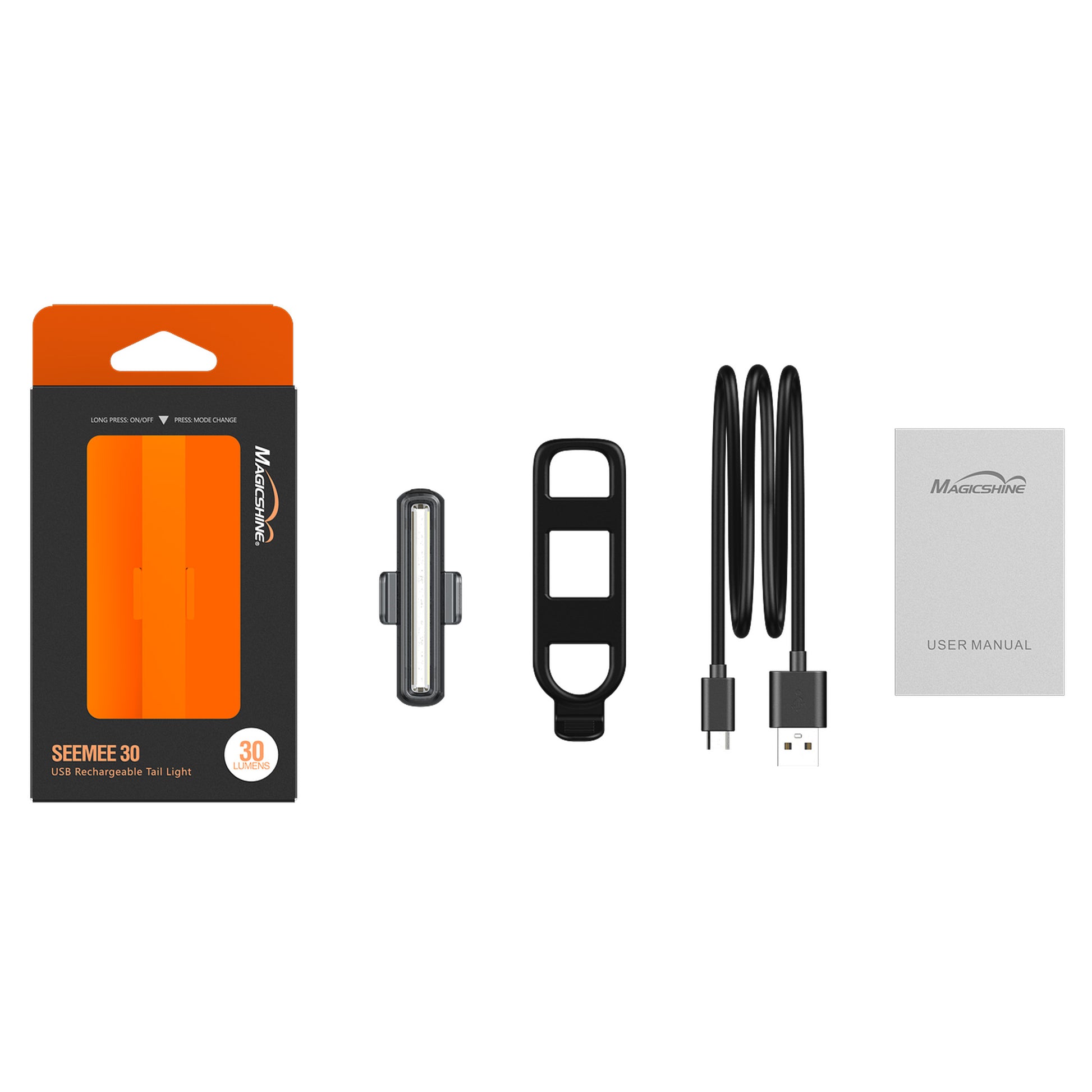 Magicshine Rear Light - SeeMee 30 - IPX6 USB-C - Rear - 30 - Black - Image 4