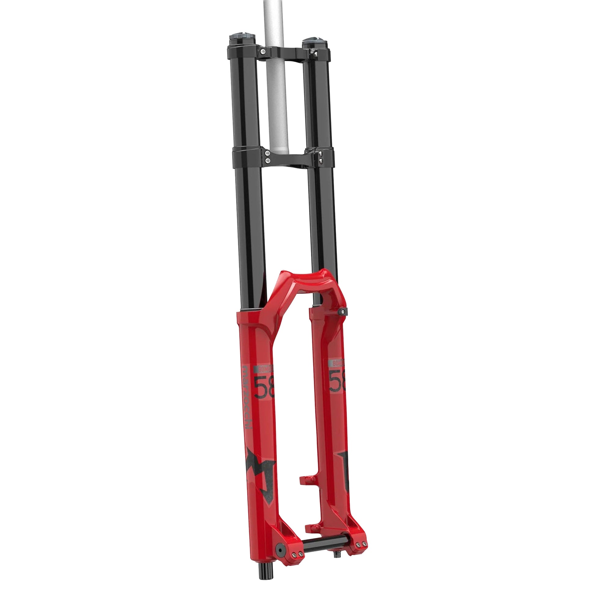 Marzocchi Bomber 58 Fork - 27.5 Inch - 1 1/8th Inch Straight - 20x110mm Boost - 200mm - 51mm - GRIP - Red - Image 2