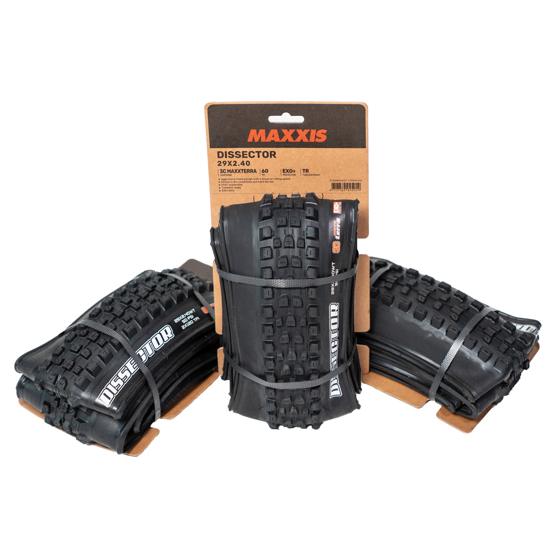 Maxxis Dissector Gen 2 Tyre - 29 Inch - 2.4 Inch - Yes - 3C MaxxTerra - DD 2x120TPI - Medium - Heavy Duty Protection - Folding - Black - Image 5