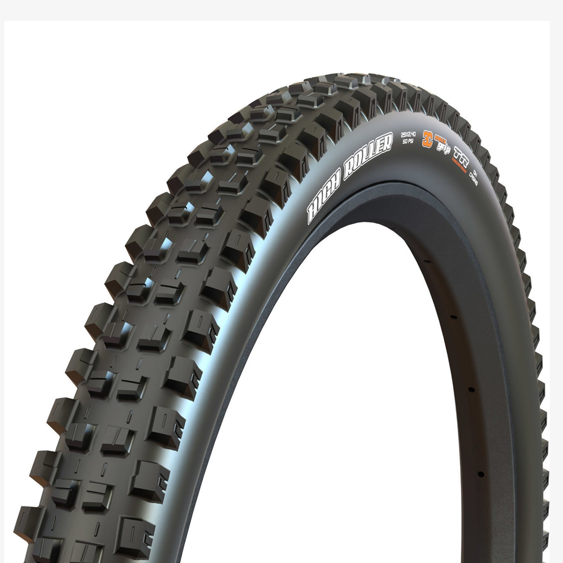 Maxxis High Roller Tyre - 29 Inch - 2.4 Inch - Yes - 3C MaxxGrip - 2x120 TPI E25 - Hard - Heavy Duty Protection - Folding - Black - Image 1