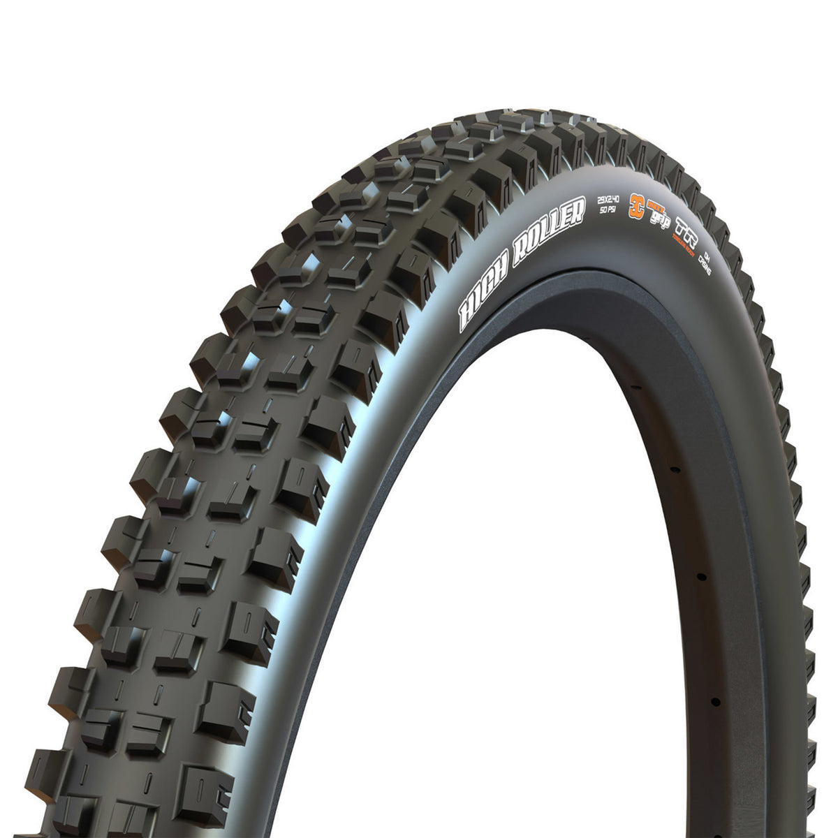 Maxxis High Roller Tyre - 29 Inch - 2.4 Inch - Yes - 3C MaxxGrip - DH 2x120 TPI E25 - Soft - Heavy Duty Protection - Folding - Black - Image 1