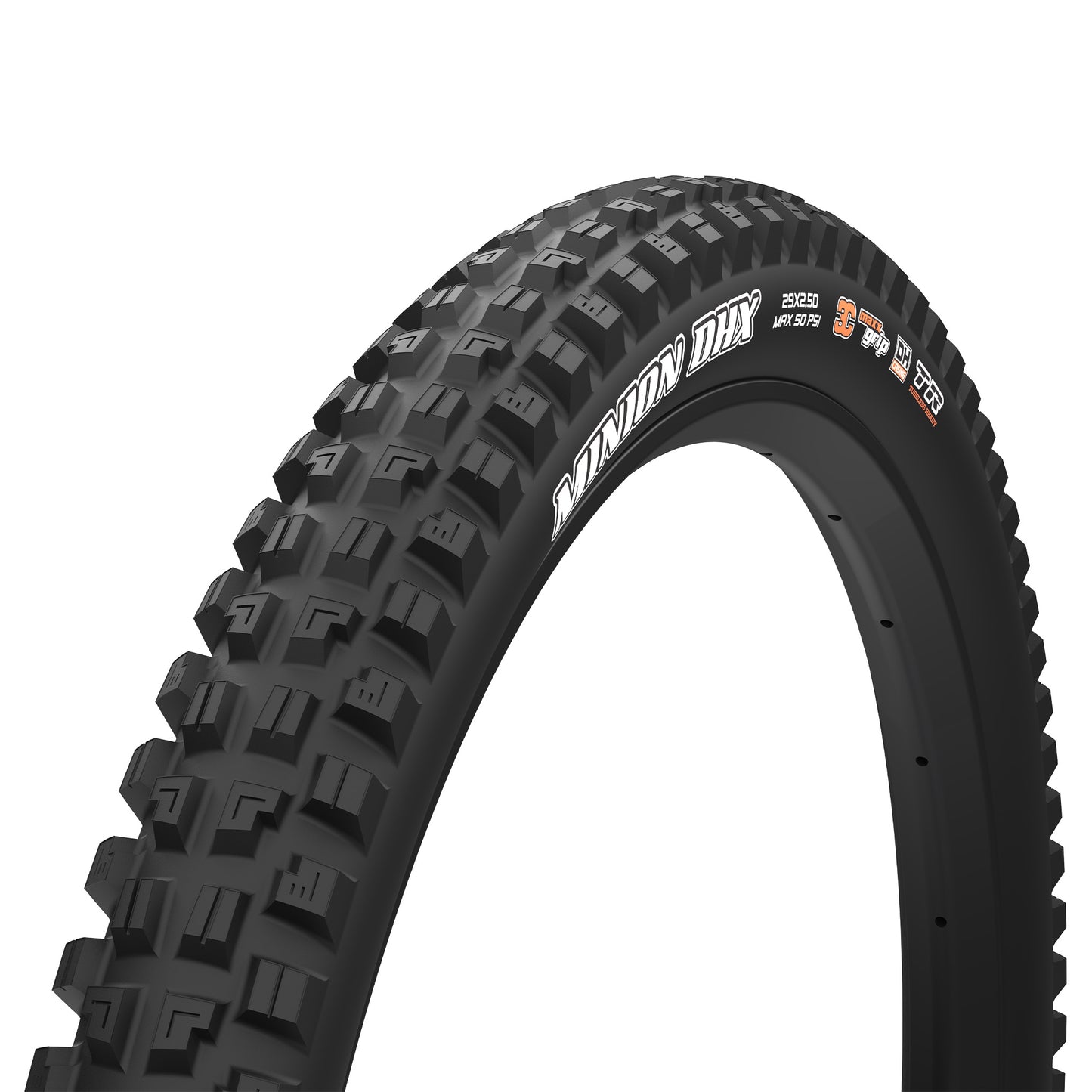 Maxxis Minion DHX Tyre - 29 Inch - 2.5 Inch - Yes - 3C MaxxGrip - DH 2x120 TPI E50 - Soft - Heavy Duty Protection - Folding - Black - Image 1