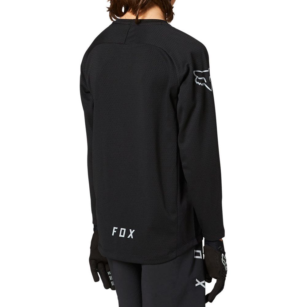 Fox Defend Youth Long Sleeve Jersey - Youth L - Black - White