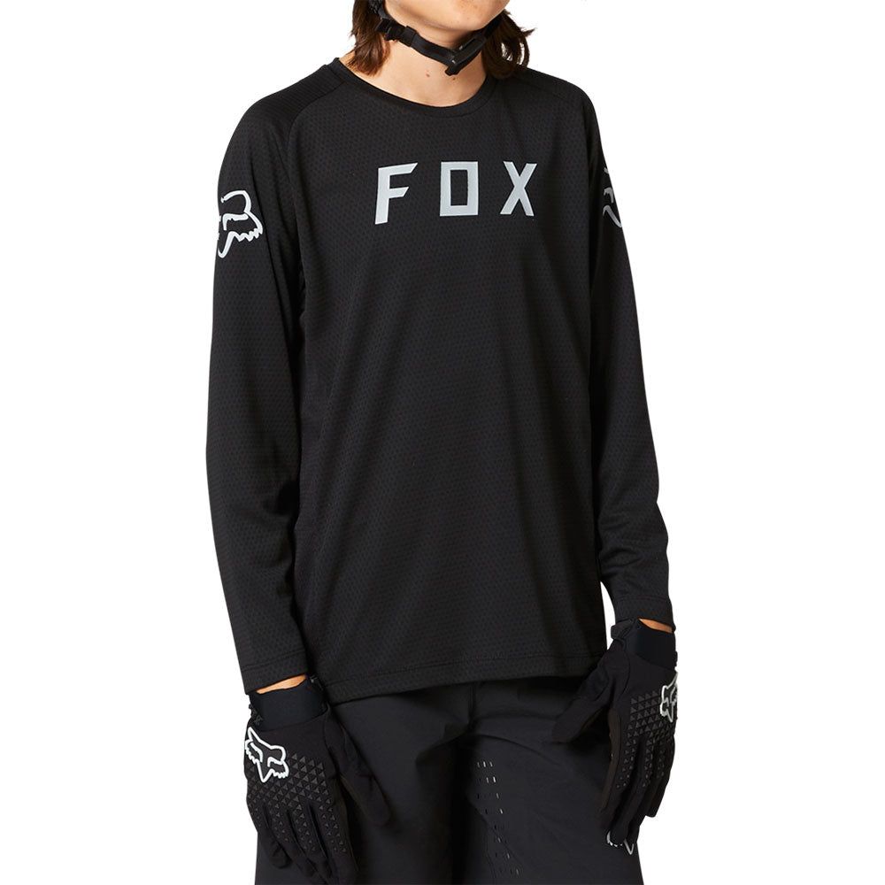 Fox Defend Youth Long Sleeve Jersey - Youth L - Black - White
