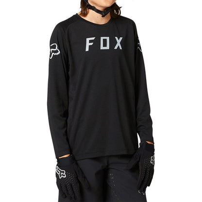 Fox Defend Youth Long Sleeve Jersey - Youth L - Black - White