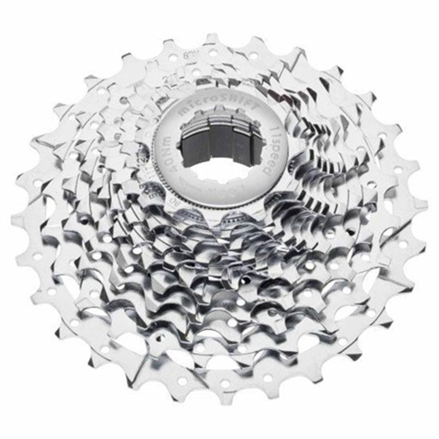 Microshift CENTOS 11 CS-G110 11 Speed Cassette - 11 Speed - Shimano HG Splined - 11-28T - Silver - Image 1