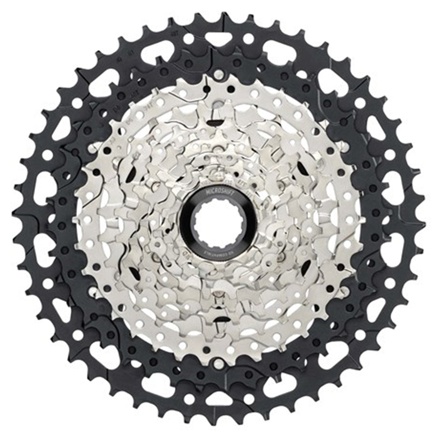 Microshift CS-EG107 Advent MX Cassette - 10 Speed - Shimano HG Splined - 11-48T - Silver - Image 1
