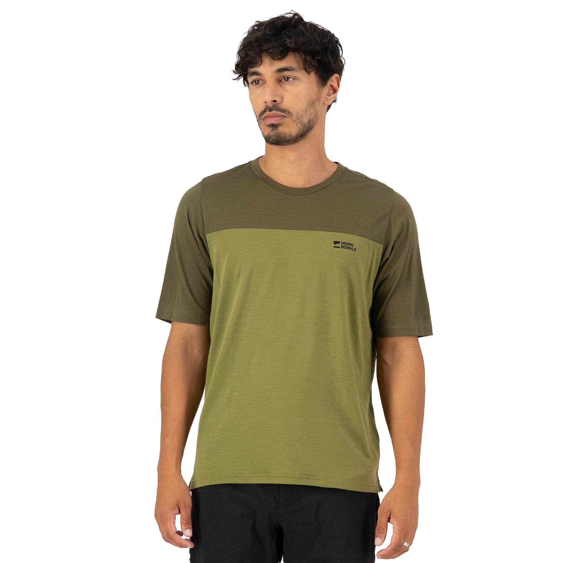 Mons Royale Diversion Merino Bike Short Sleeve Jersey - S - Fern / Olive - Image 2