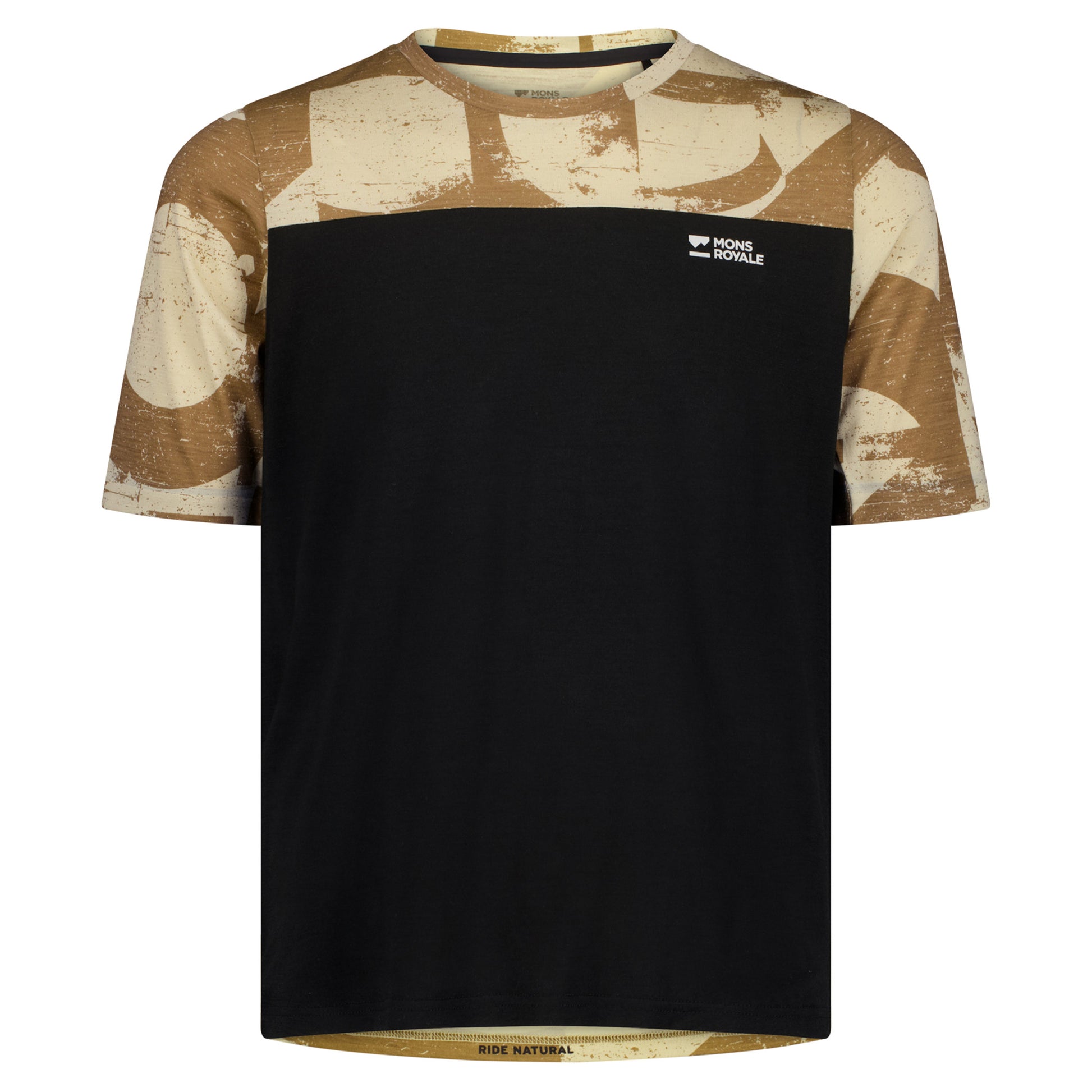 Mons Royale Diversion Merino Bike Short Sleeve Jersey - XL - MR Grunge / Black - Image 1