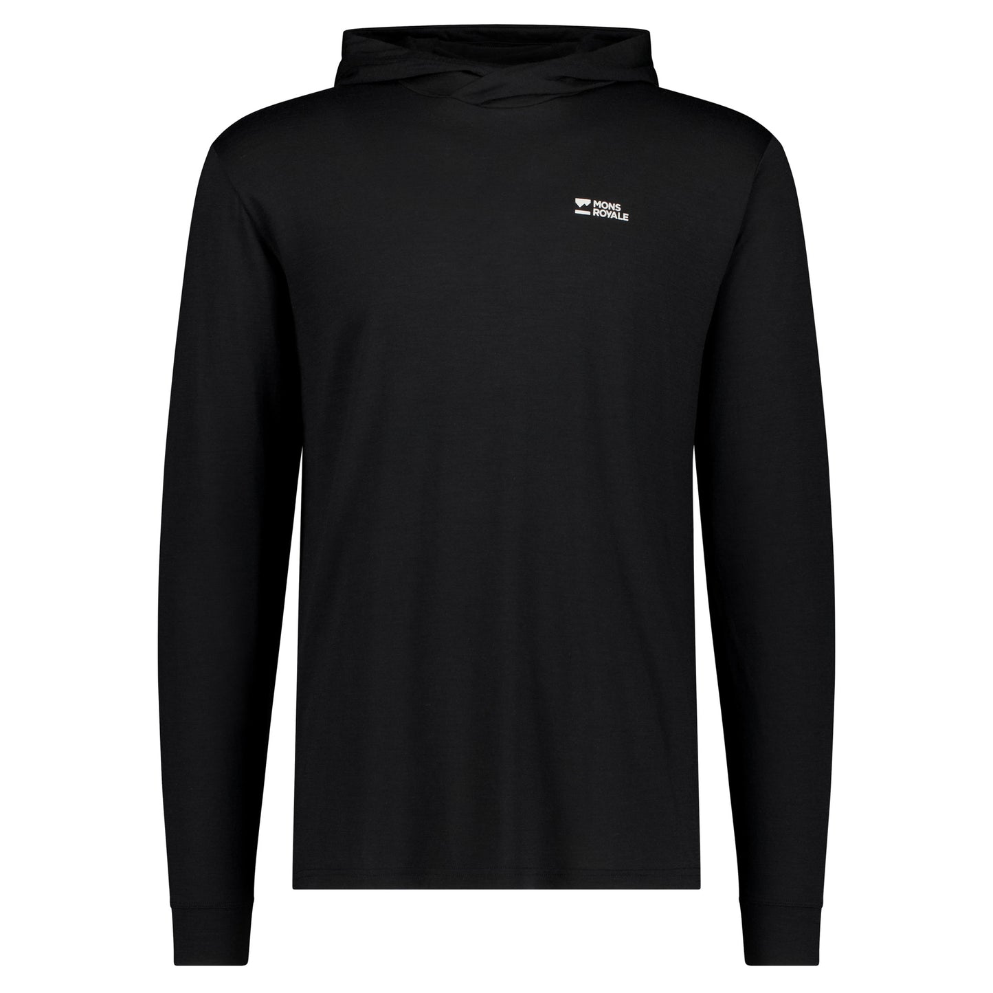 Mons Royale Pivot Merino Long Sleeve Hood - L - Black - Image 1