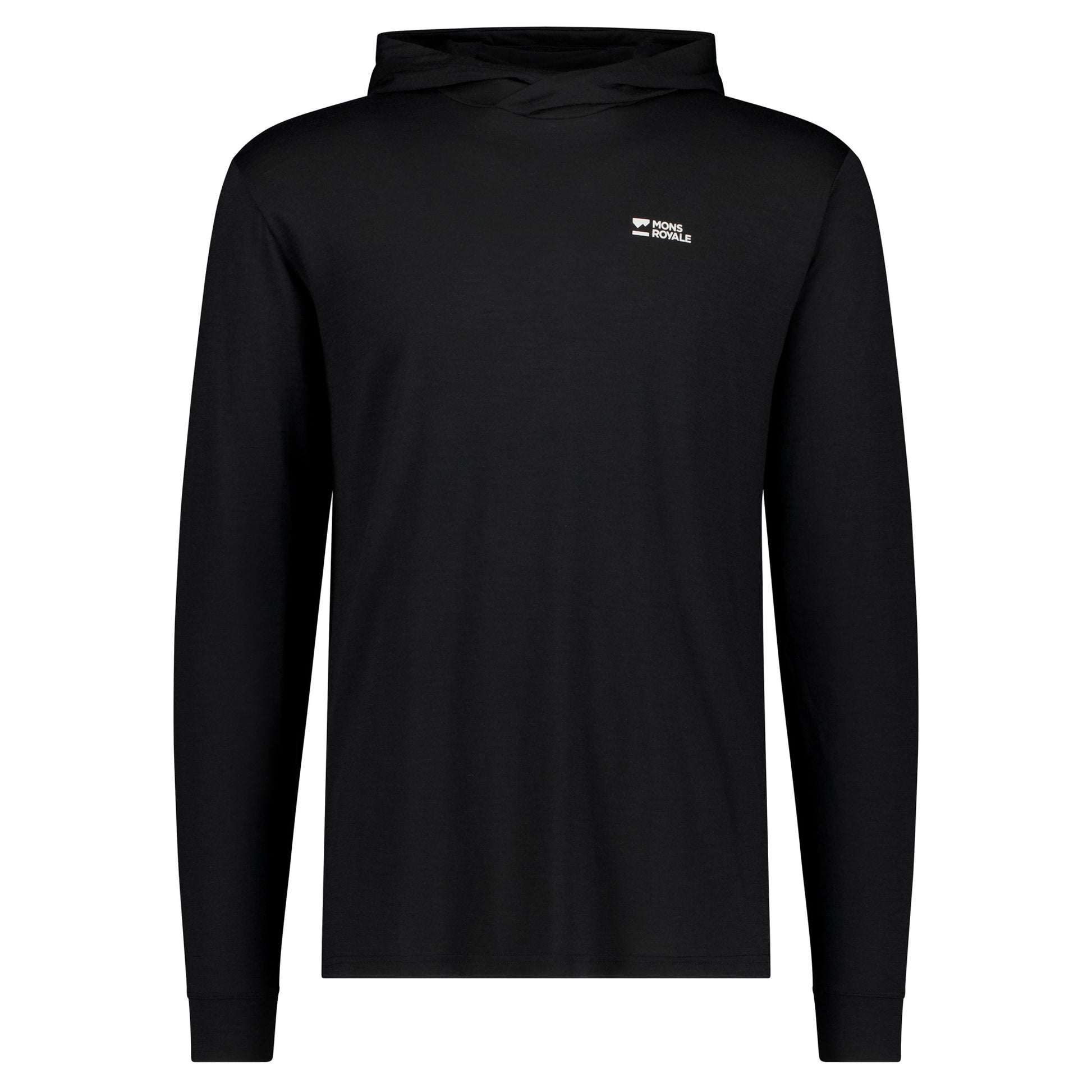 Mons Royale Pivot Merino Long Sleeve Hood - L - Black - Image 1