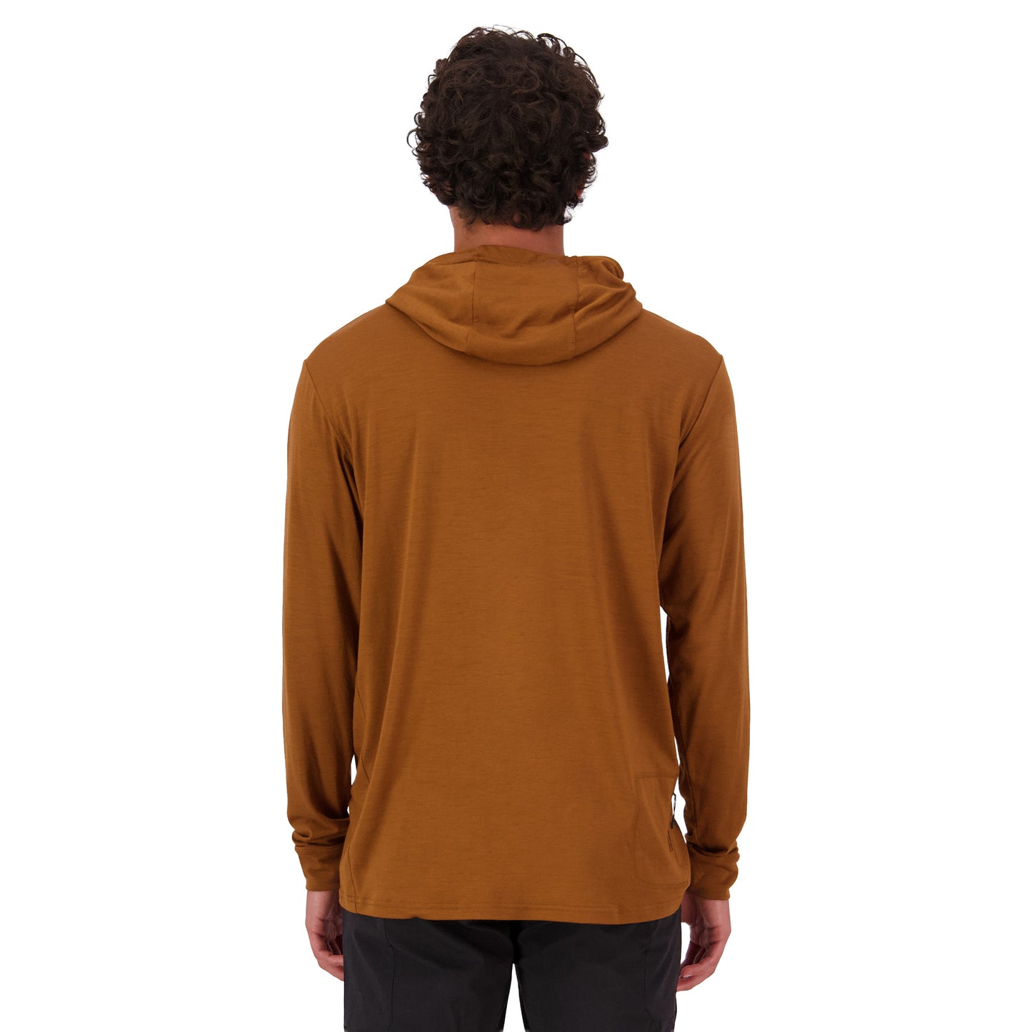 Mons Royale Pivot Merino Long Sleeve Hood - M - Caramel - Image 3