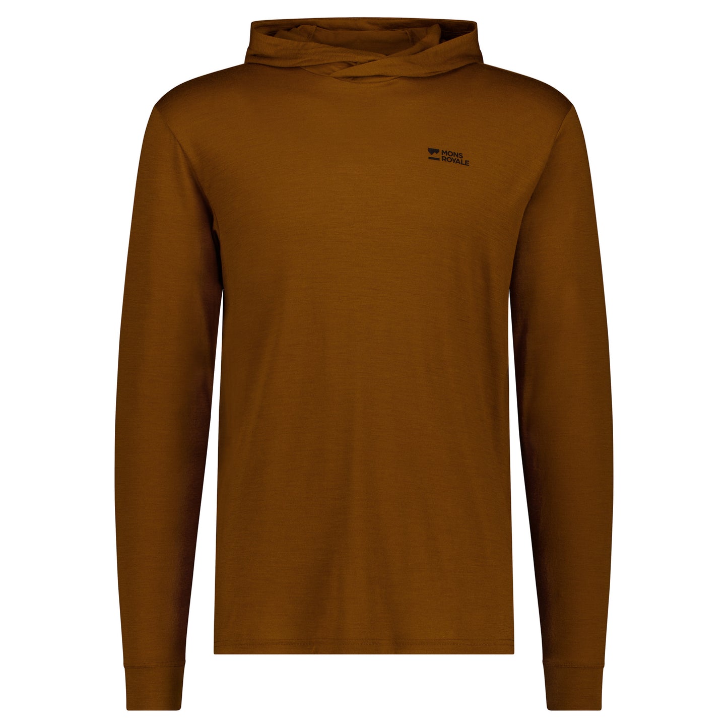 Mons Royale Pivot Merino Long Sleeve Hood - XL - Caramel - Image 1