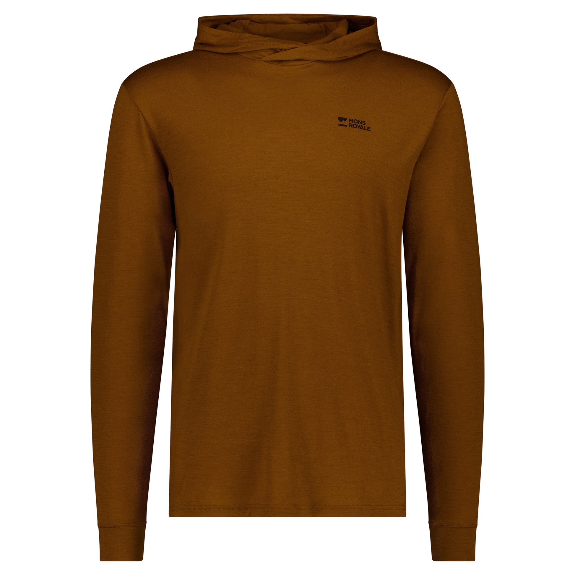 Mons Royale Pivot Merino Long Sleeve Hood - XL - Caramel - Image 1