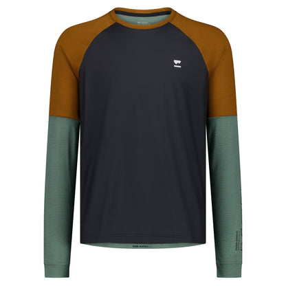 Mons Royale Tarn Merino Bike Wind Jersey - M - Cypress / Caramel / Black - Image 1