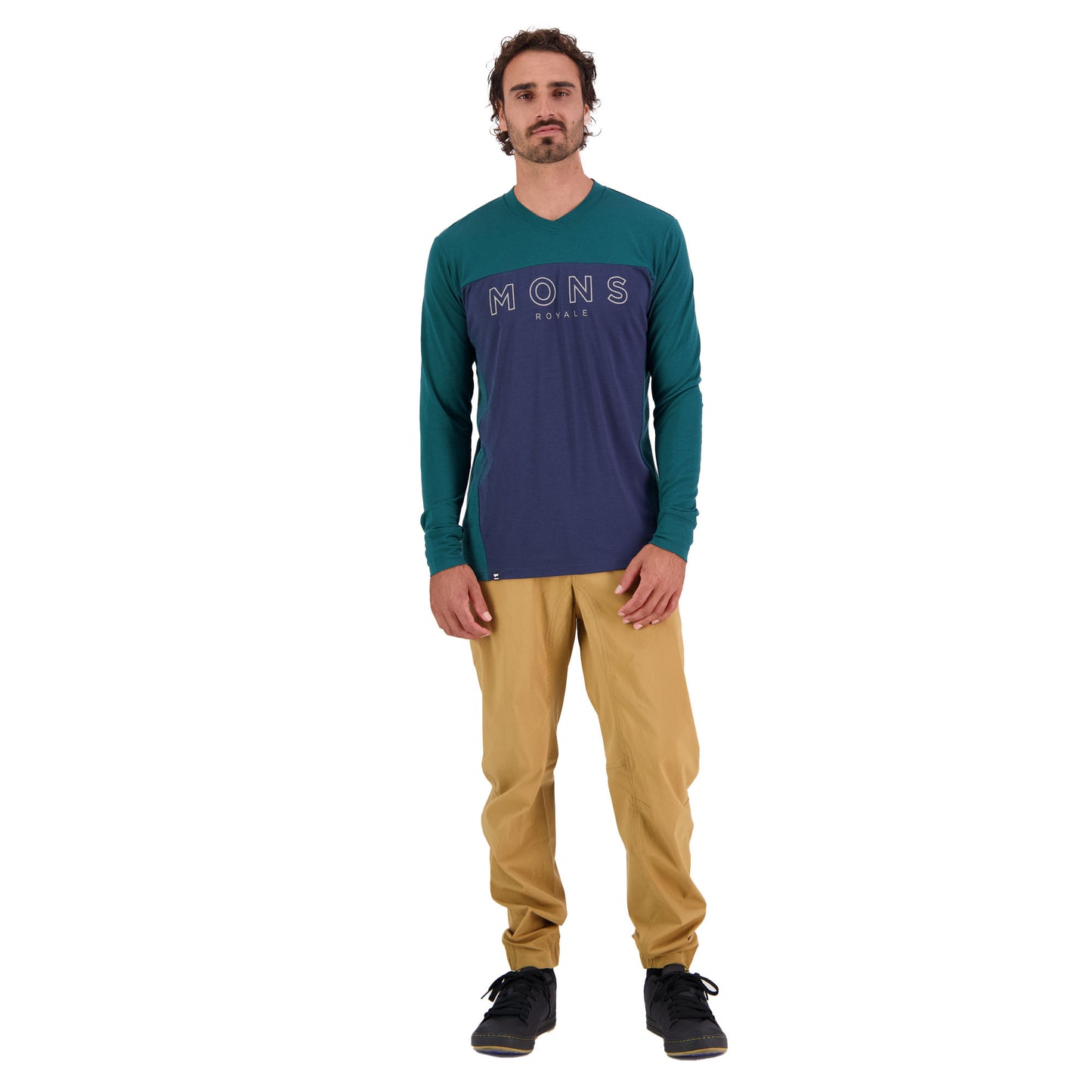 Mons Royale Men's Long Sleeve Redwood Enduro VLS Jersey - Large - Evergreen - Midnight - Image 3