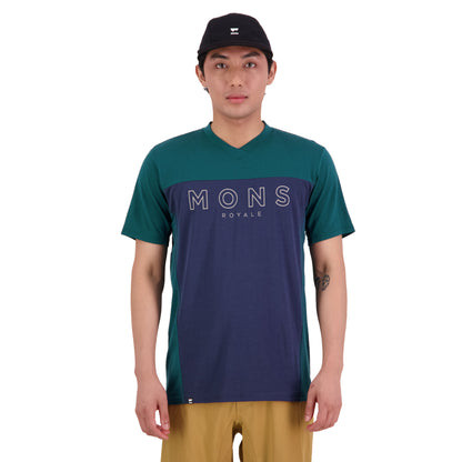Mons Royale Redwood Enduro VT Short Sleeve Men's Jersey - M - Evergreen - Midnight - Image 1