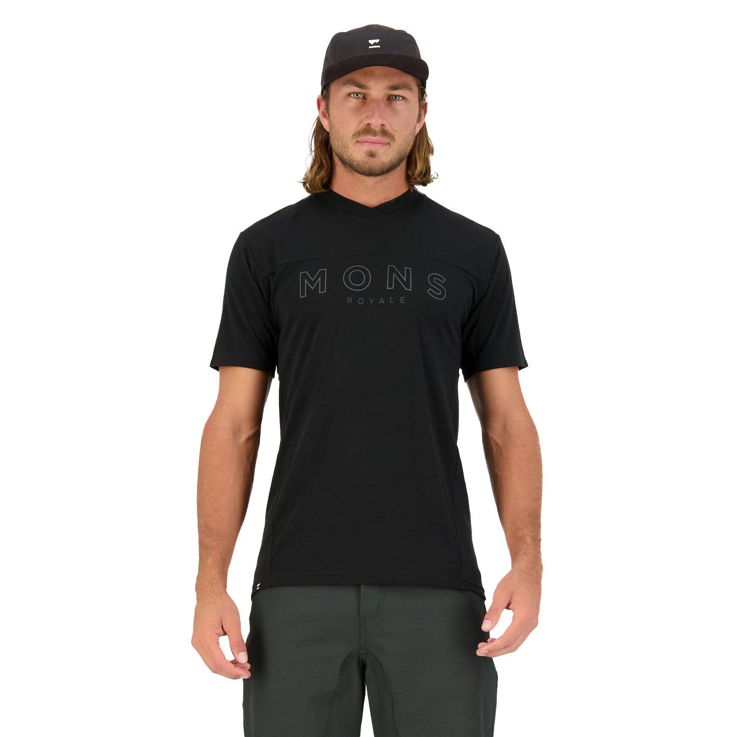 Mons Royale Redwood Enduro VT Short Sleeve Men's Jersey - S - Black - Image 1