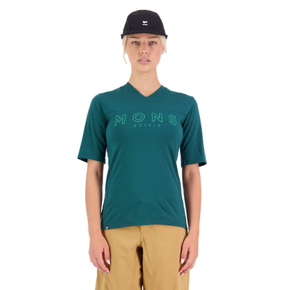 Mons Royale Redwood Enduro VT Short Sleeve Women's Jersey - L - Evergreen - Image 1