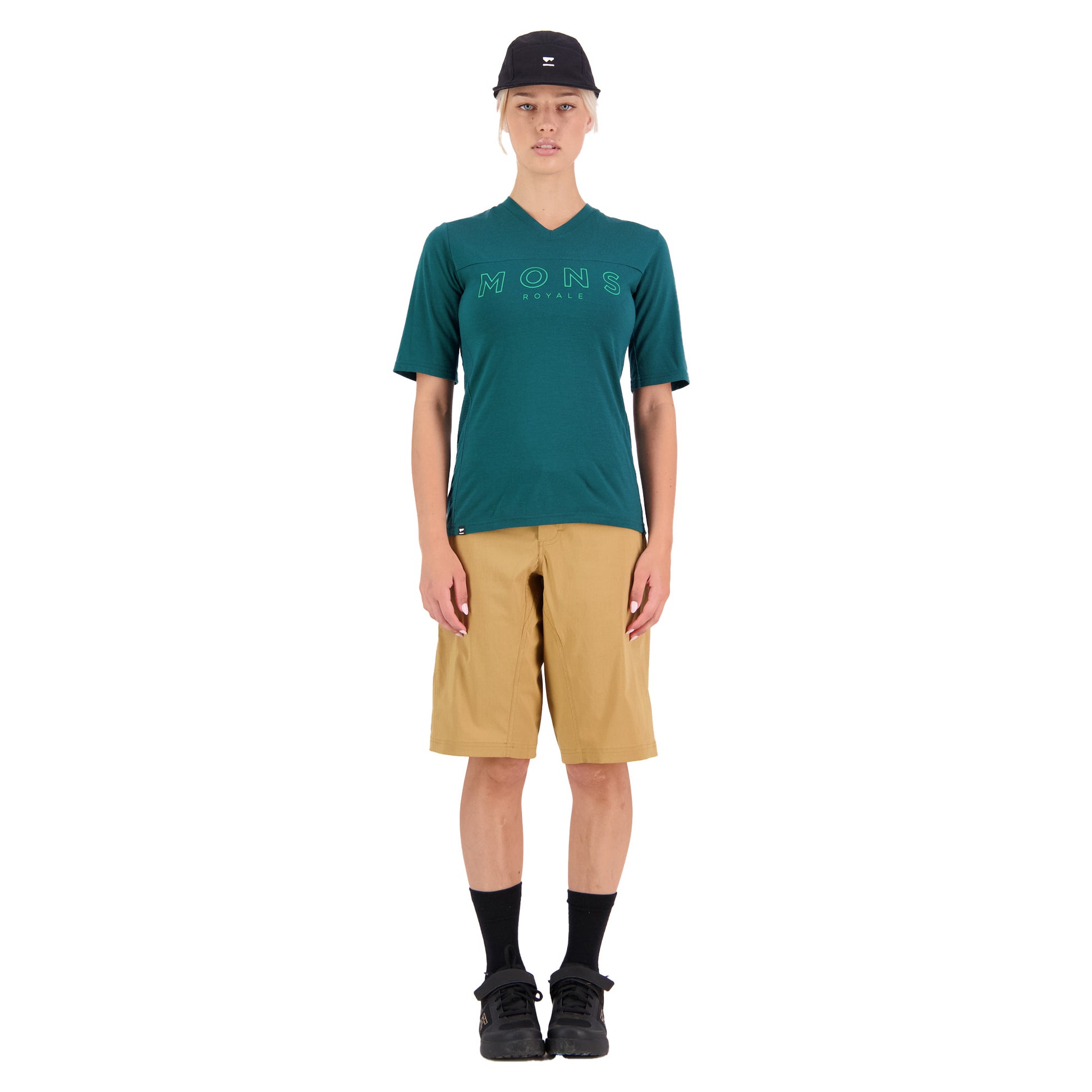 Mons Royale Redwood Enduro VT Short Sleeve Women's Jersey - S - Evergreen - Image 4