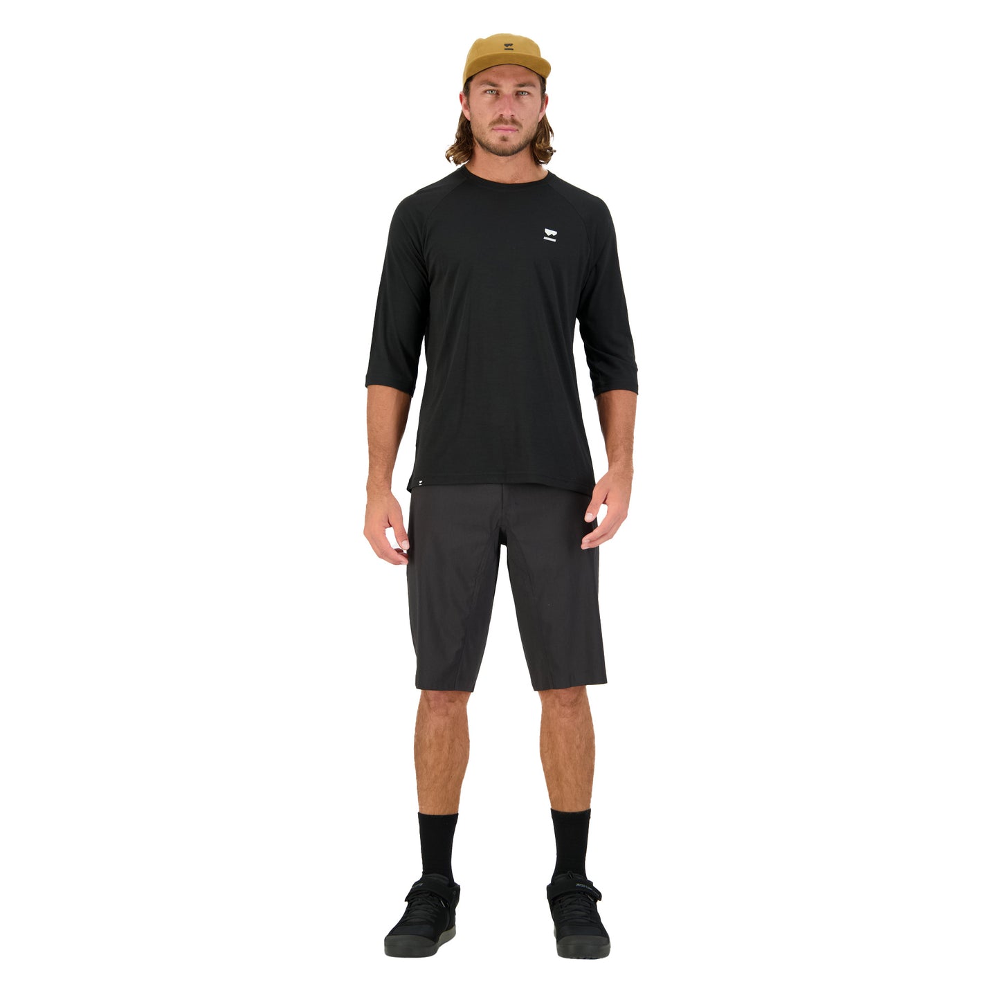 Mons Royale Tarn Merino Shift Raglan 3-4 Sleeve Mens Jersey - L - Black - Image 3
