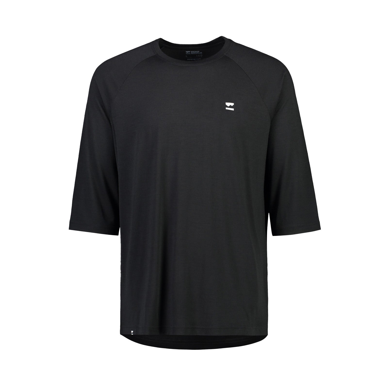 Mons Royale Tarn Merino Shift Raglan 3-4 Sleeve Mens Jersey L Black