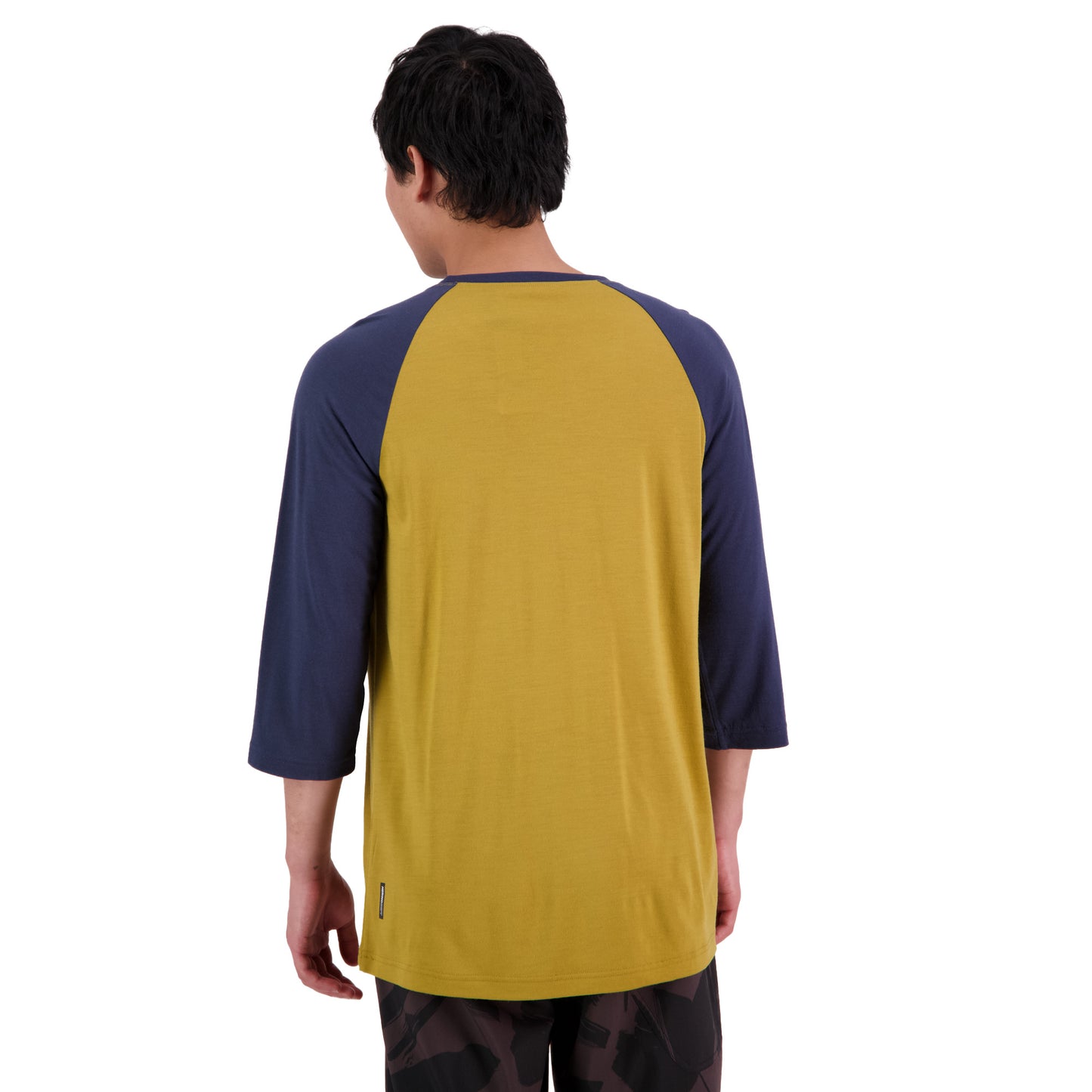 Mons Royale Tarn Merino Shift Raglan 3-4 Sleeve Mens Jersey - L - Cumin - Midnight - Image 2