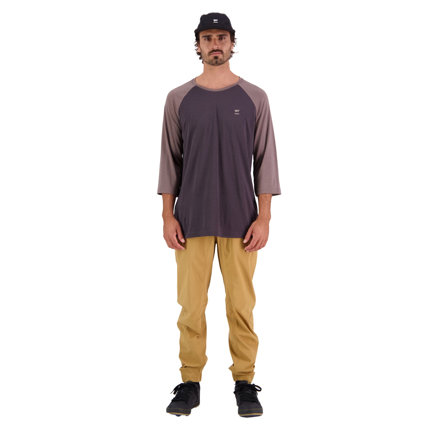 Mons Royale Tarn Merino Shift Raglan 3-4 Sleeve Mens Jersey - L - Iron - Shale - Image 3