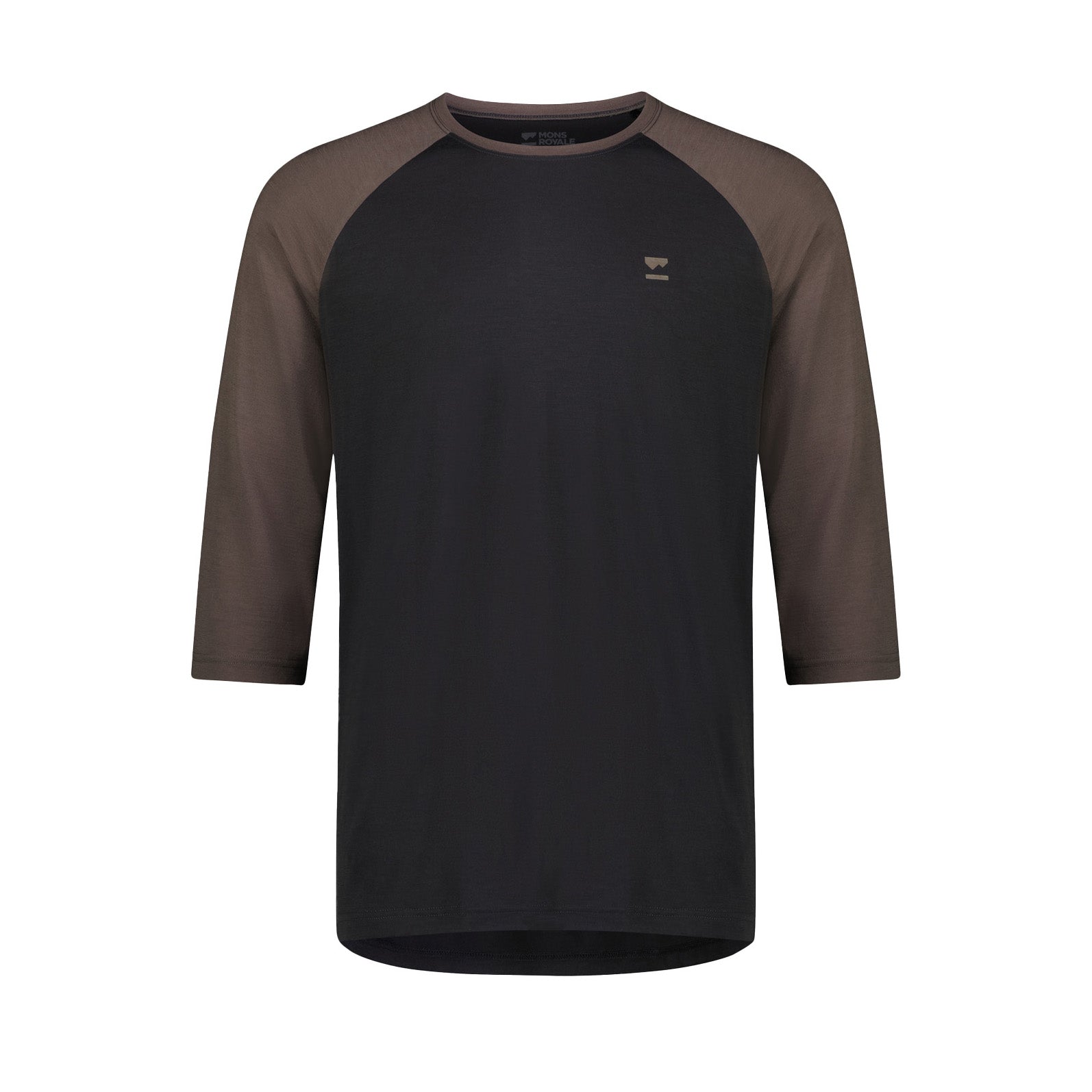 Mons Royale Tarn Merino Shift Raglan 3-4 Sleeve Mens Jersey - L - Iron - Shale - Image 4